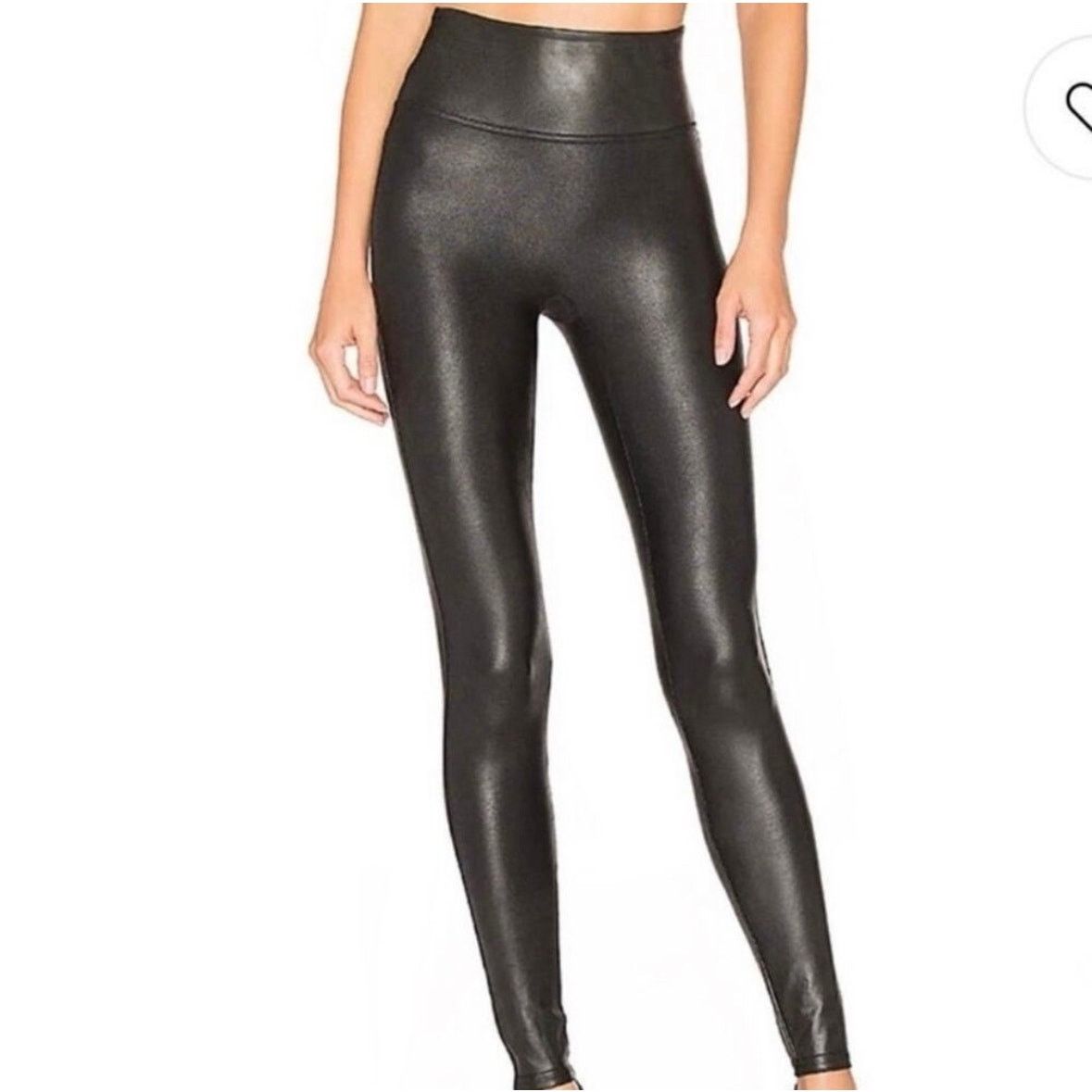 Spanx Spanx High Rise Faux Leather Athletic Leggings Stretch EUC M Size 28" / US 6 / IT 42 - 1 Thumbnail