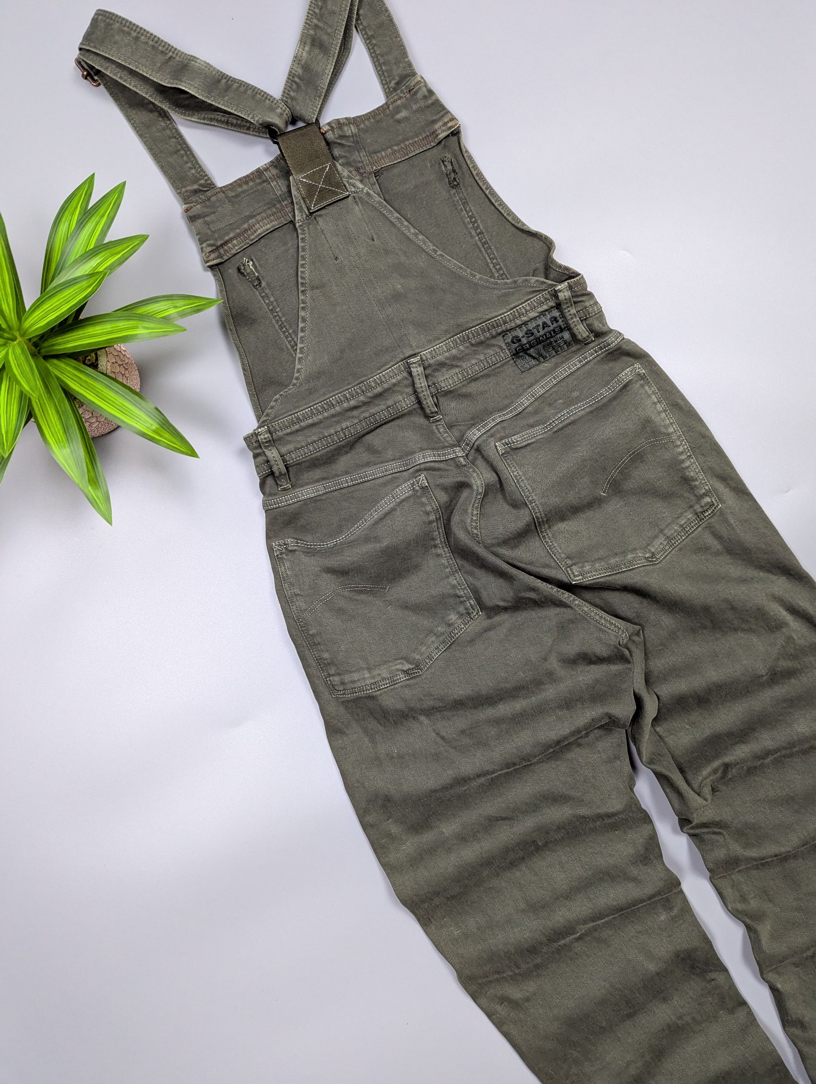 G-Star G-Star RAW Women’s Slim Olive Green Denim Dungaree Jumpsuit Size 27" / US 4 / IT 40 - 18 Thumbnail