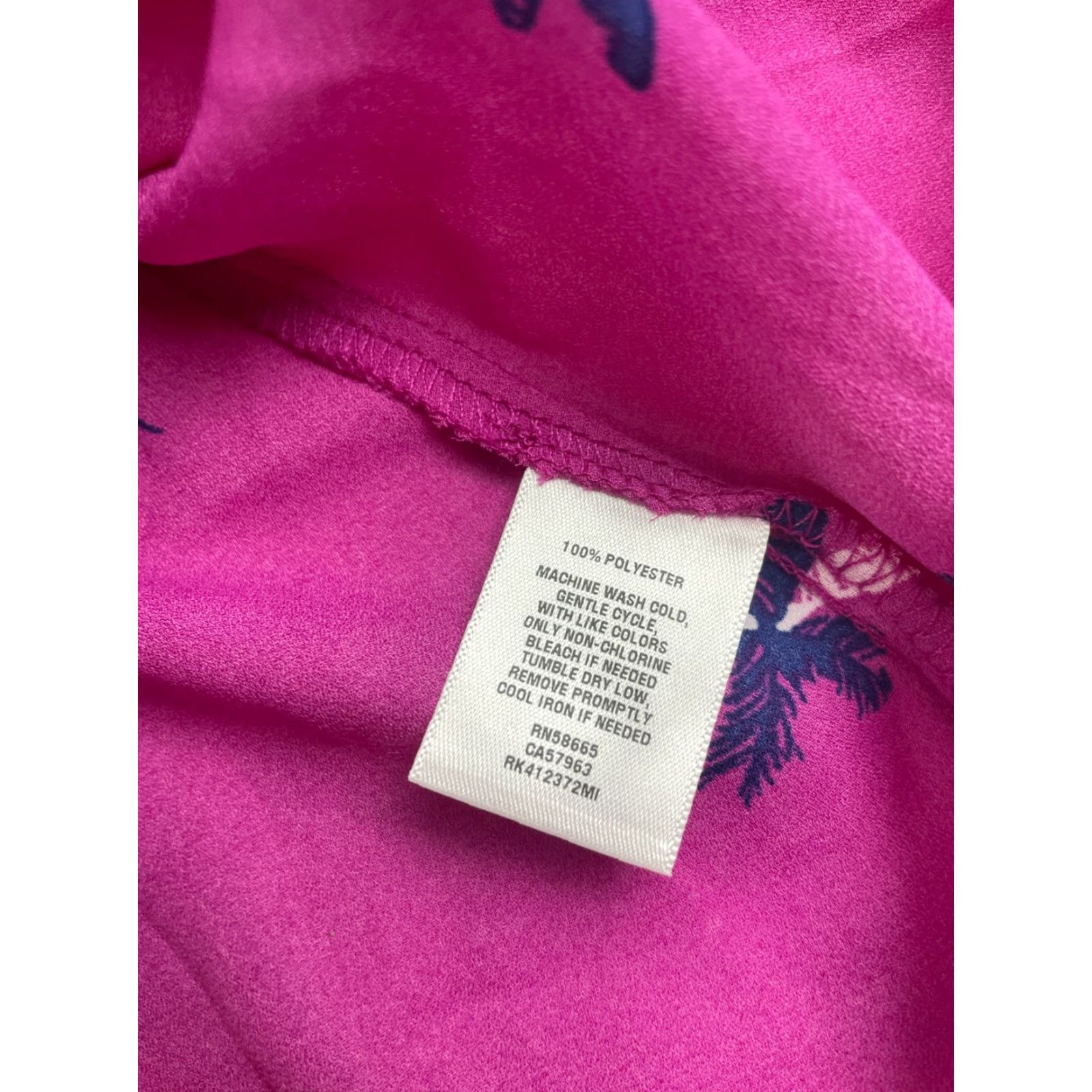 Vintage ABOUND Cropped Top Women's XL Purple "Coconut Tree" Pocket Button Up Tee NWT Shirt Size XL / US 12-14 / IT 48-50 - 8 Thumbnail