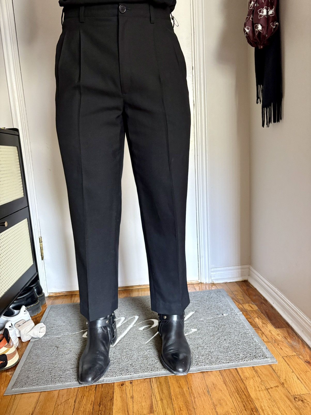 Vintage Black Pleated Wool Trousers Size US 32 / EU 48 - 4 Thumbnail