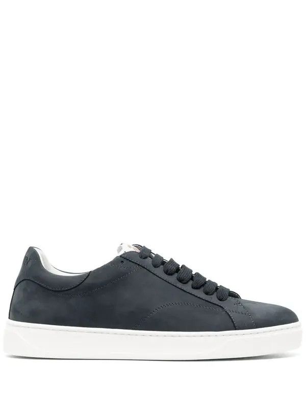 Lanvin oc11z0526 Embroidered Logo Leather Sneaker in Navy Blue Size US 11 / EU 44 - 1 Thumbnail