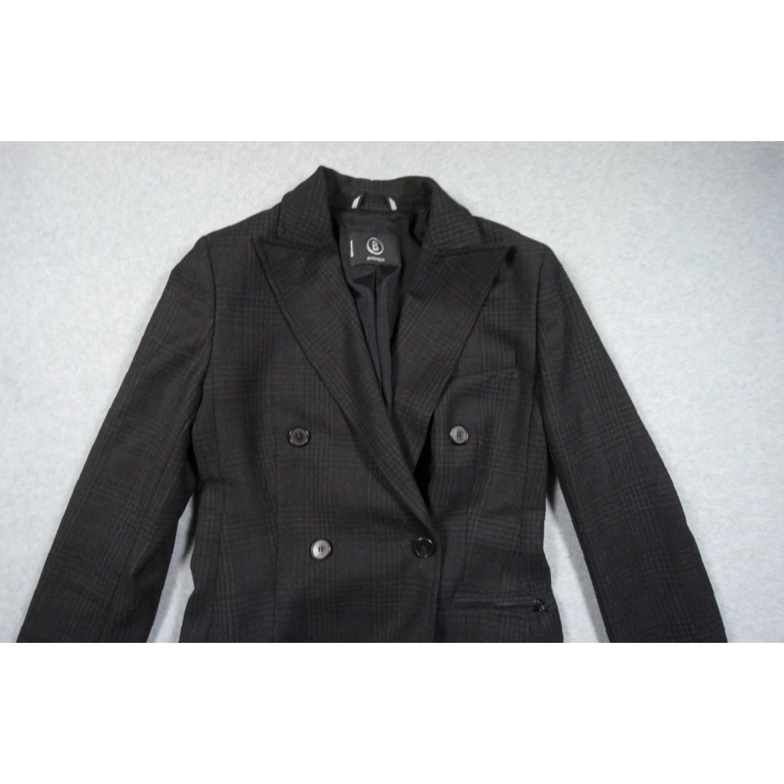Bogner Bogner Blazer Womens 4 Black Double Breasted Jacket Wool Blend Casual Business Size S / US 4 / IT 40 - 2 Thumbnail
