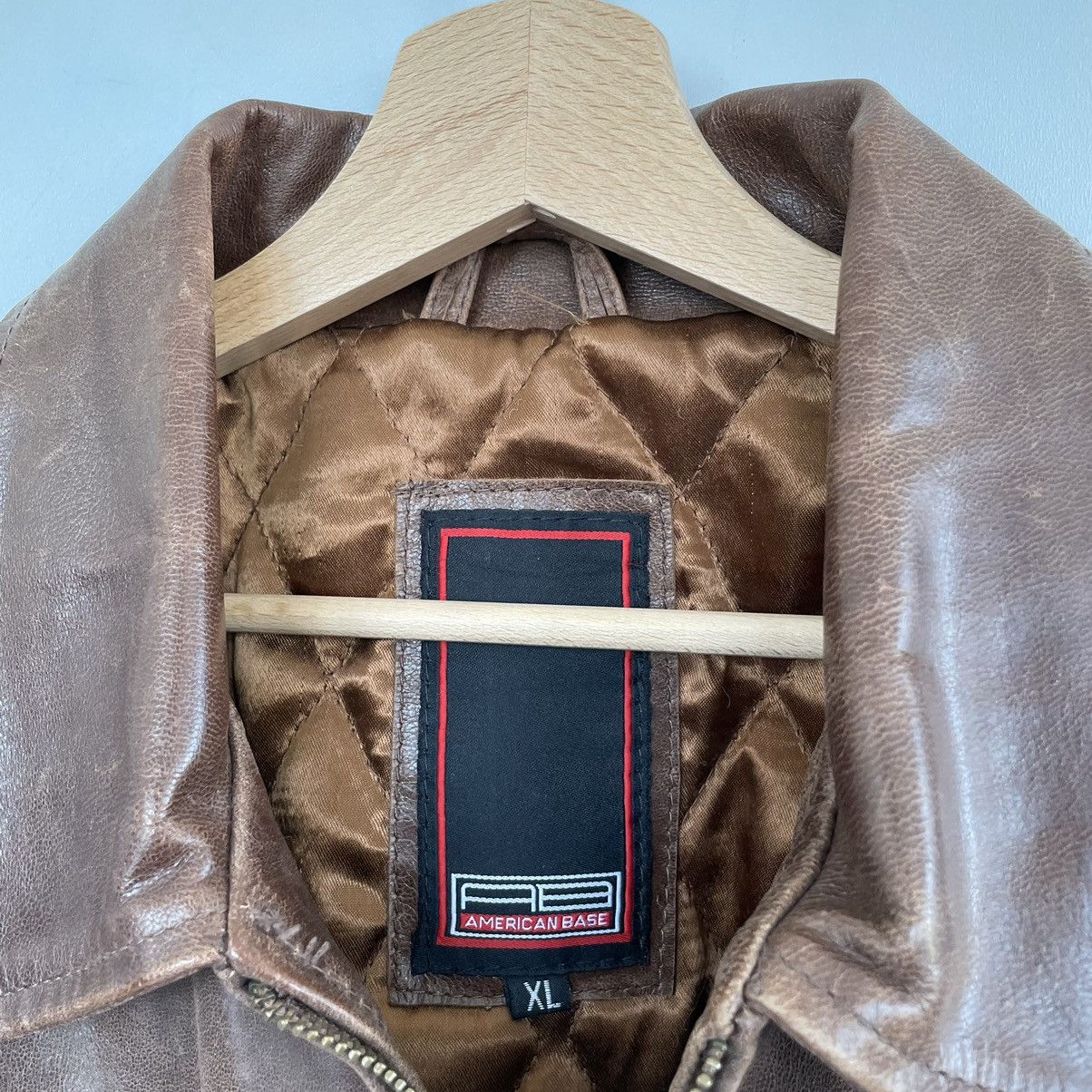 Vintage Vintage distressed leather jacket AMERICAN BASE New York Size US XL / EU 56 / 4 - 10 Thumbnail