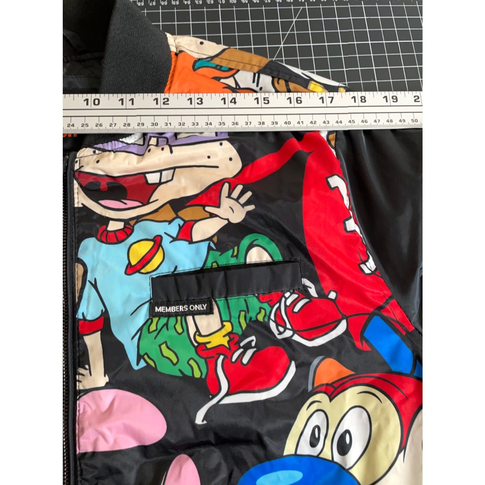 Members Only Members Only Nickelodeon Bomber Jacket Adult Medium Black Zip Full Zip Pockets 90s Cartoon Retro Men Size US M / EU 48-50 / 2 - 7 Thumbnail