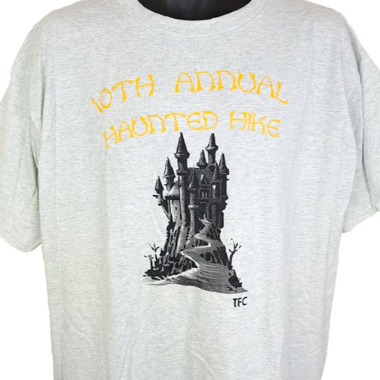 Fruit Of The Loom VINTAGE Haunted Hike T Shirt Mens XL 90s Halloween Castle 10th Annual Nike? Size US XL / EU 56 / 4 - 2 Thumbnail