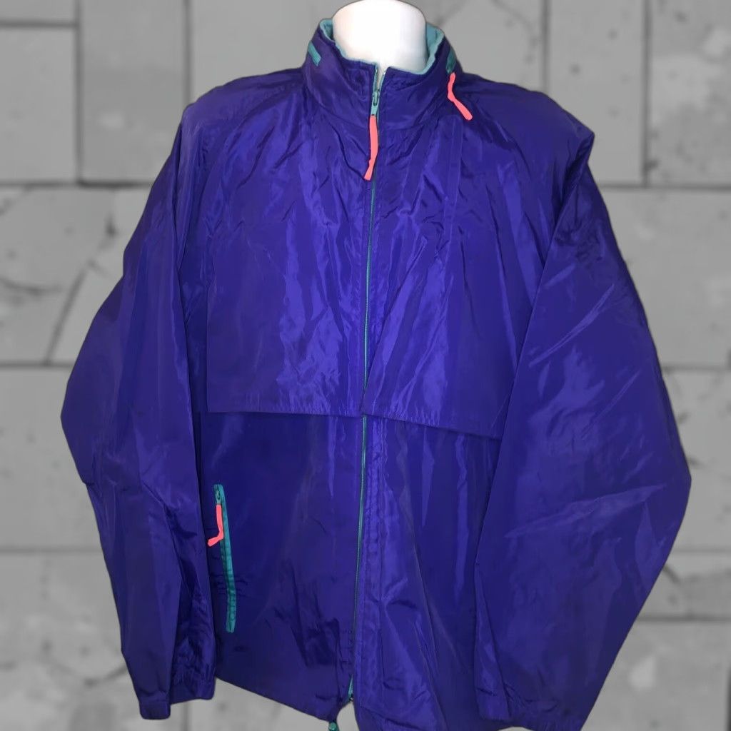 Vintage Woolrich Windbreaker Jacket Adult XL Purple Nylon Zip Casual Mens Size US XL / EU 56 / 4 - 1 Thumbnail