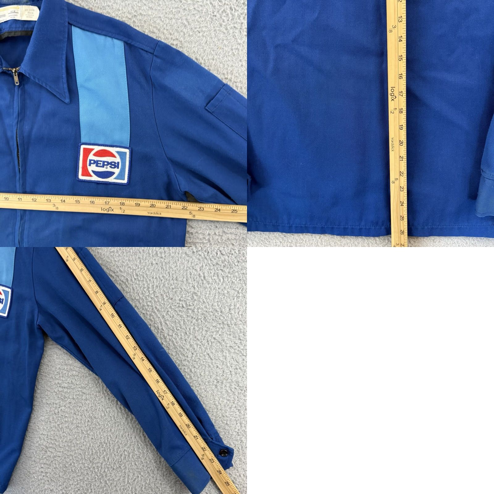Vintage VINTAGE Pepsi Jacket Mens Medium Blue 80s Bomber Jacket Workwear Zip Full Zip Logo Zipper Cotton Blend Canvas Mid-Length Pattern Solid Reg. Men Size US M / EU 48-50 / 2 - 8 Thumbnail