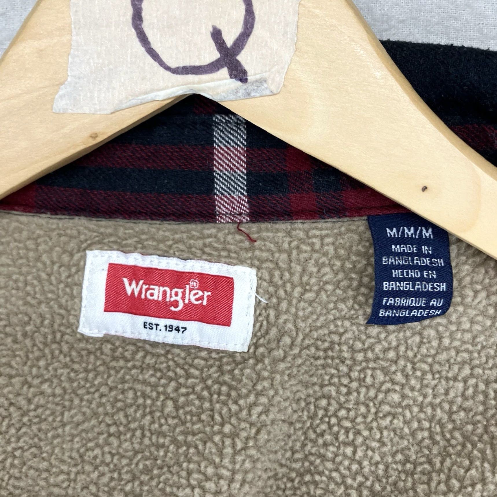 Wrangler VINTAGE Wrangler Shirt Jacket Men M Heavy Plaid Sherpa Lined Flannel Barn Coat Shacket Red 45 in Chest Mens Regular Size M Size US M / EU 48-50 / 2 - 4 Thumbnail