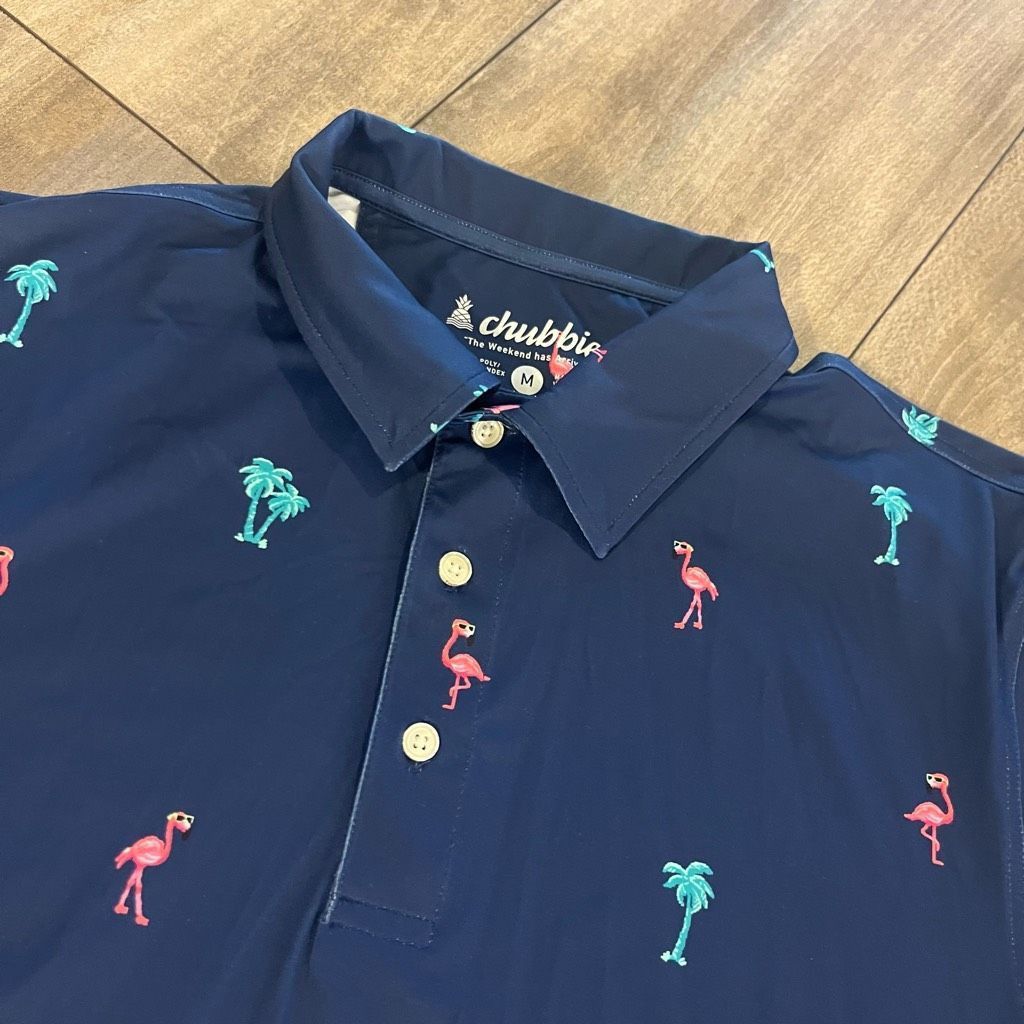 Chubbies Chubbies Blue Athletic Workout Casual Polo Men Medium Bin J- Size US M / EU 48-50 / 2 - 2 Thumbnail