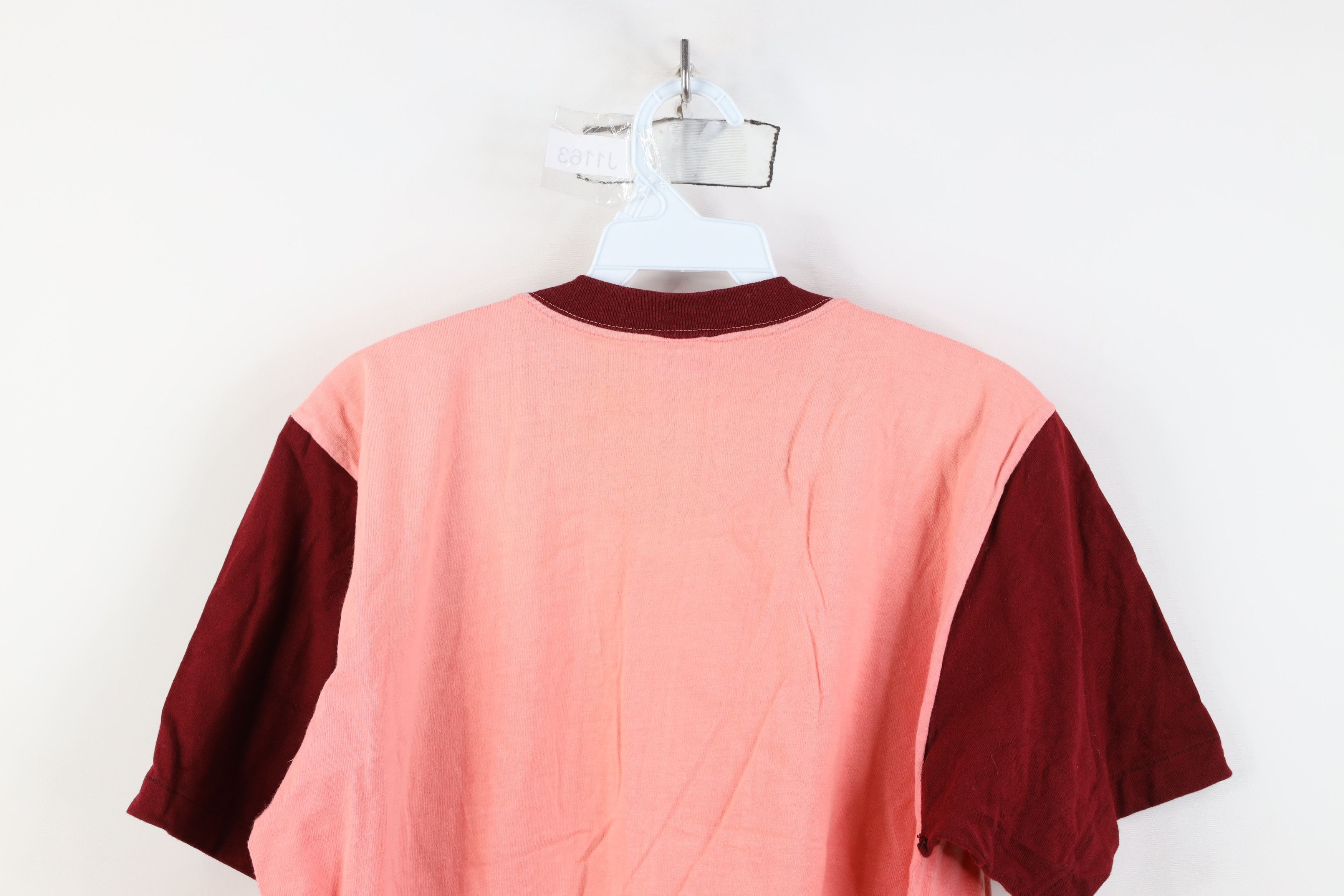 Vintage Vintage 60s 70s Streetwear Pocket T-Shirt Pink Red USA Size US L / EU 52-54 / 3 - 11 Thumbnail