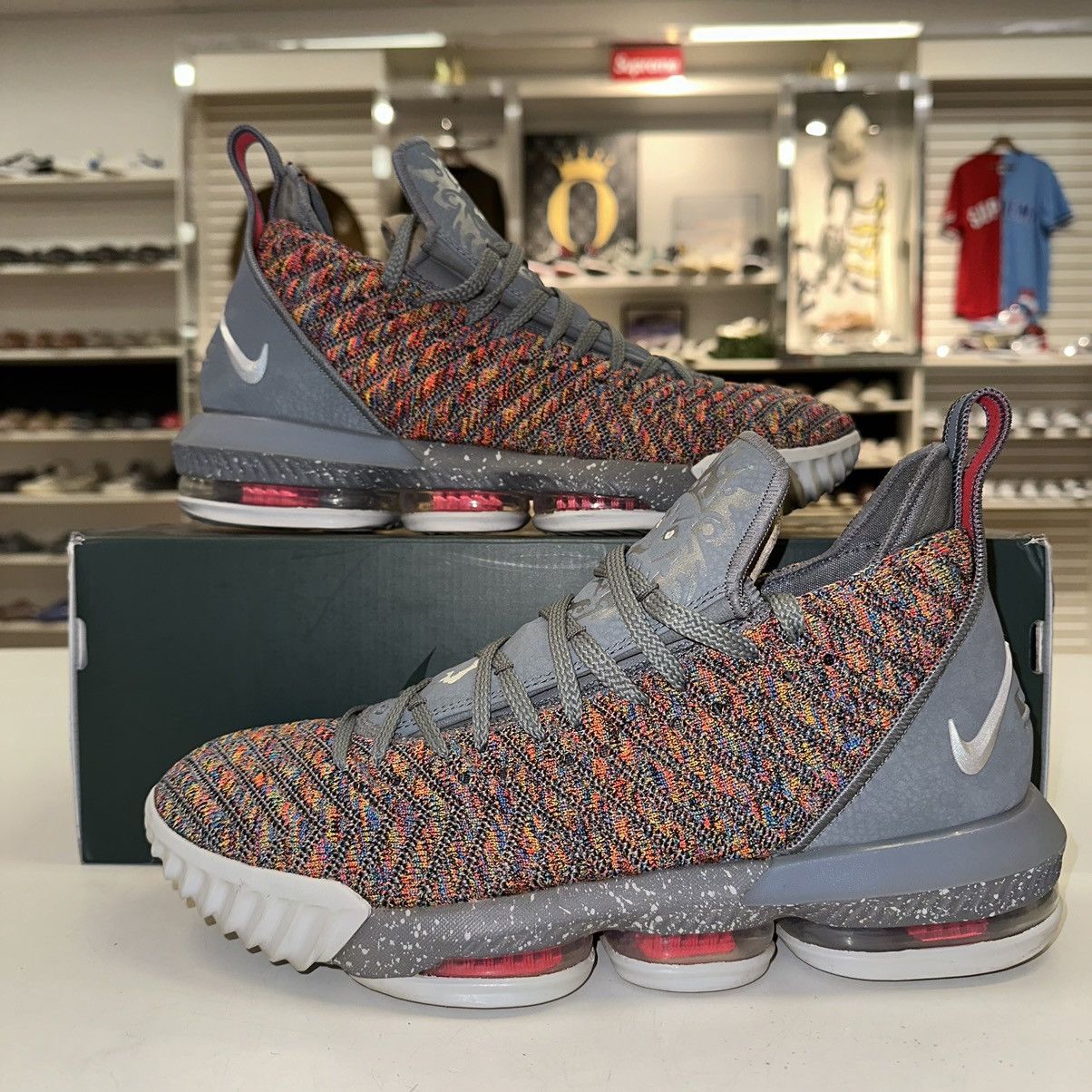 image of Size 10.5 - Nike Lebron 16 Multi-Color 2018 Bq5969-900 Shoes in Grey, Men's