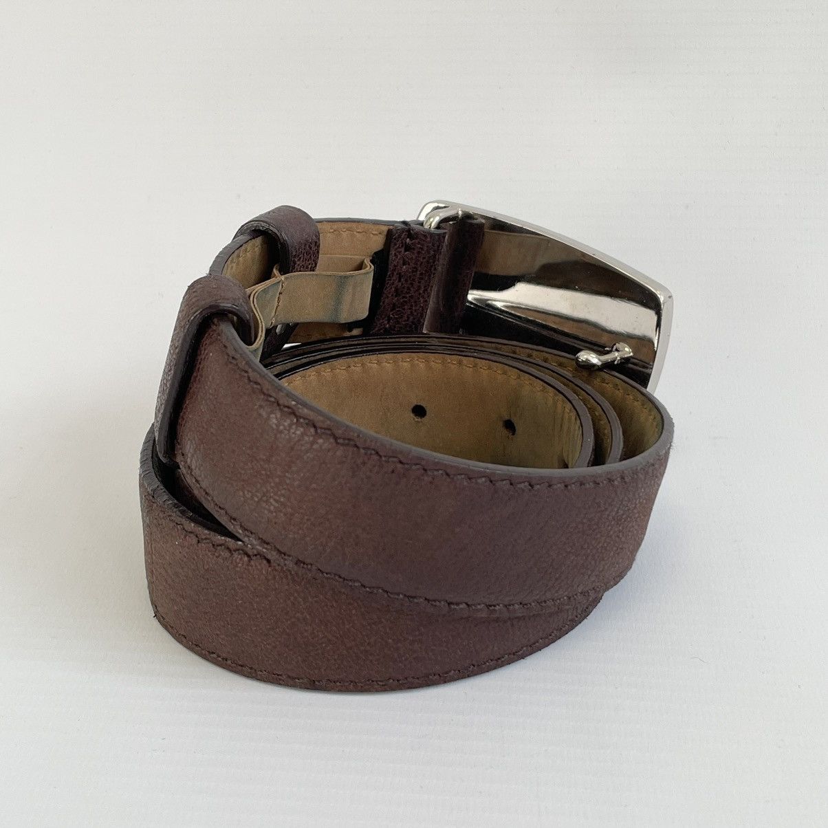 Prada Brown Leather Croc Western Buckle Belt Size 32 - 9 Thumbnail