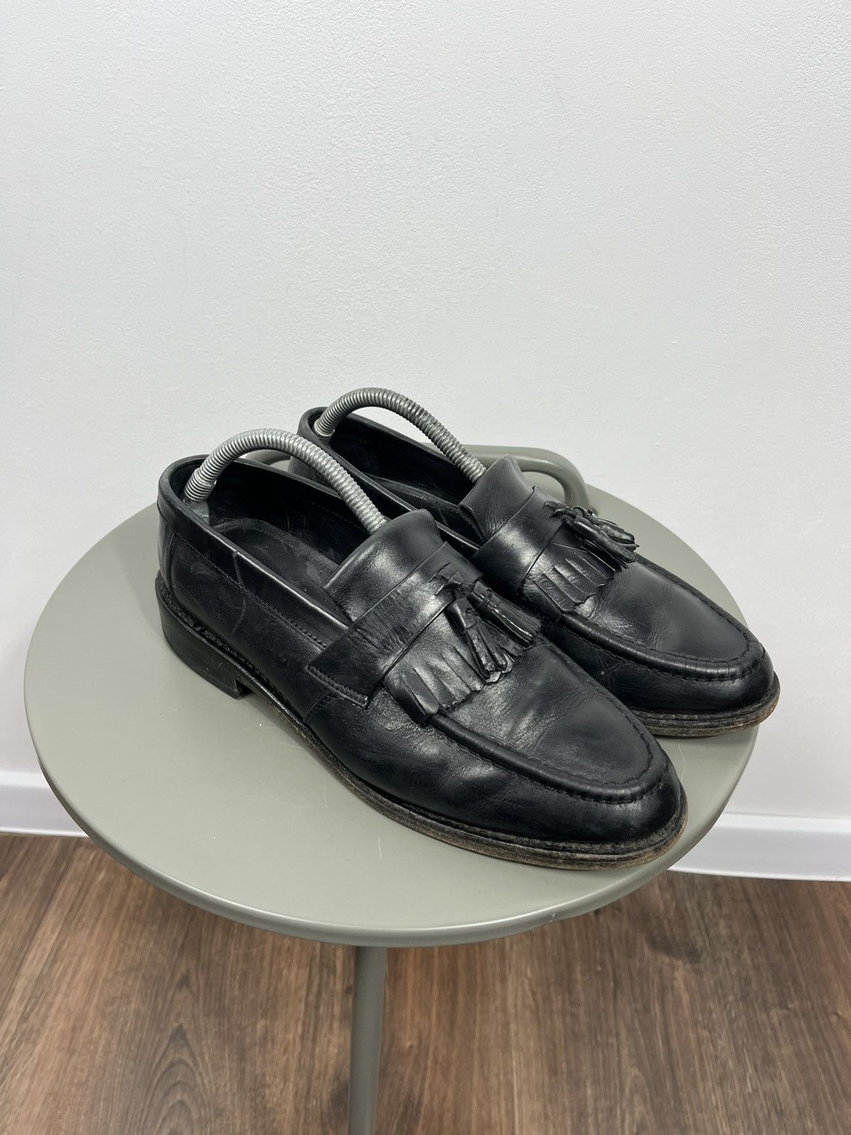 Other Samuel Windsor Black Leather Tassel Loafers Dress Shoes US 8 Size US 8.5 / EU 41-42 - 1 Thumbnail