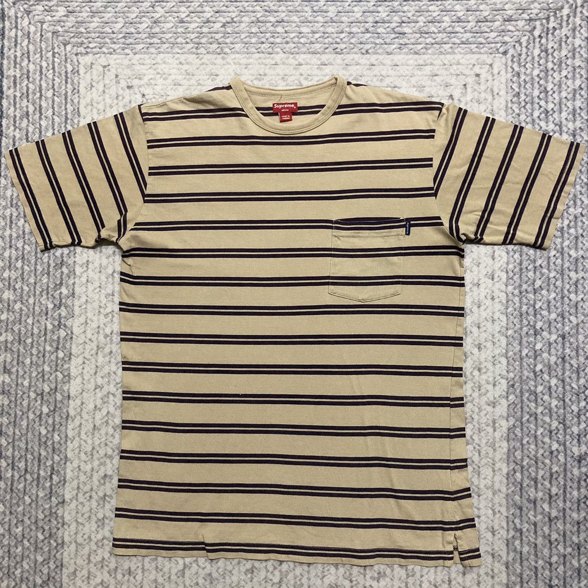 Supreme Distress Supreme Brown Stripes Pocketed Tees Size US M / EU 48-50 / 2 - 1 Thumbnail