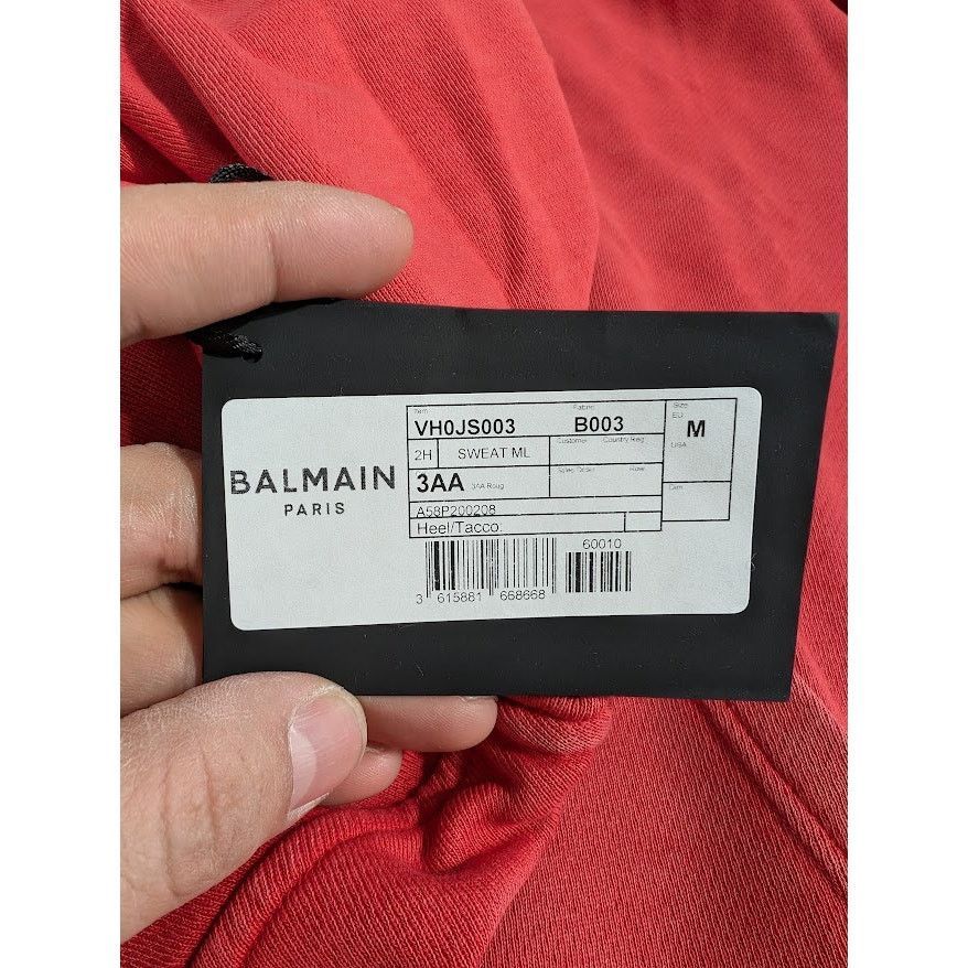 Balmain o1rshd1 Pullover Hoodie in Red Size US M / EU 48-50 / 2 - 15 Thumbnail
