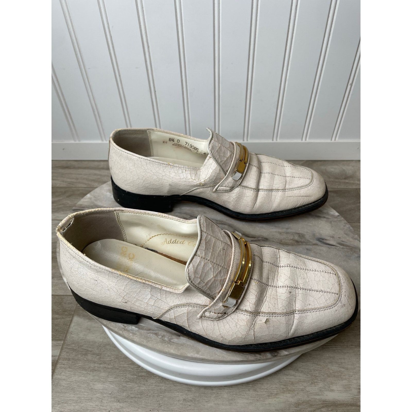 Vintage Weyenberg Massagic White Horsebit Loafers 8.5 D Size US 8.5 / EU 41-42 - 5 Thumbnail