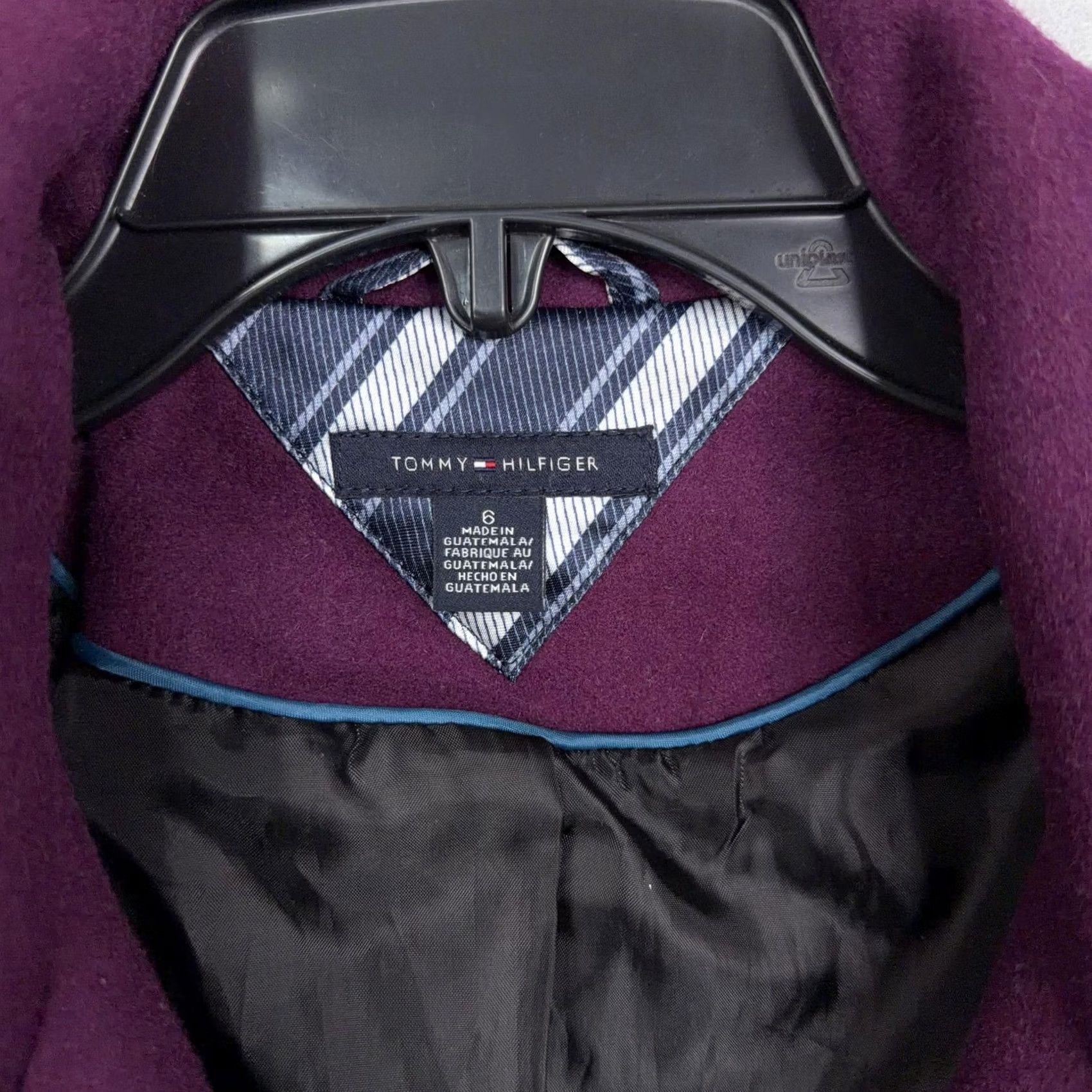 Tommy Hilfiger Tommy Hilfiger Coat Womens 6 Purple Wool Pea Mid Length Button Front Winter Mens? Size M / US 6-8 / IT 42-44 - 3 Thumbnail