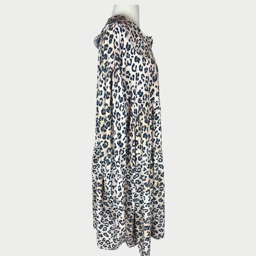 Nordstrom Boohoo | PLUS LEOPARD PRINT COLLAR SMOCK DRESS | 14 NWT Size XL / US 12-14 / IT 48-50 - 7 Thumbnail
