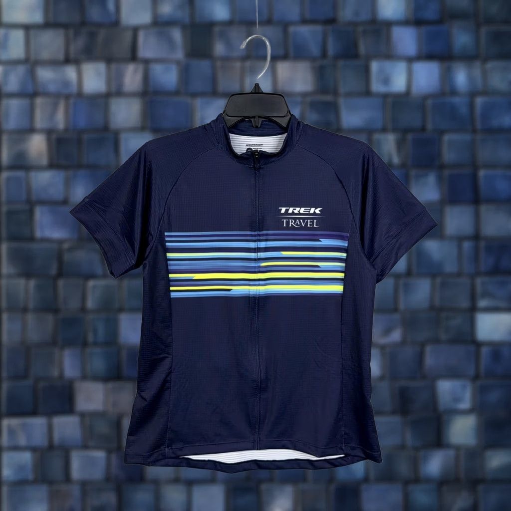 Vintage Bontrager Jersey Womens M Navy Blue Trek Travel Full Zip Cycling Top Bike Size M / US 6-8 / IT 42-44 - 1 Thumbnail