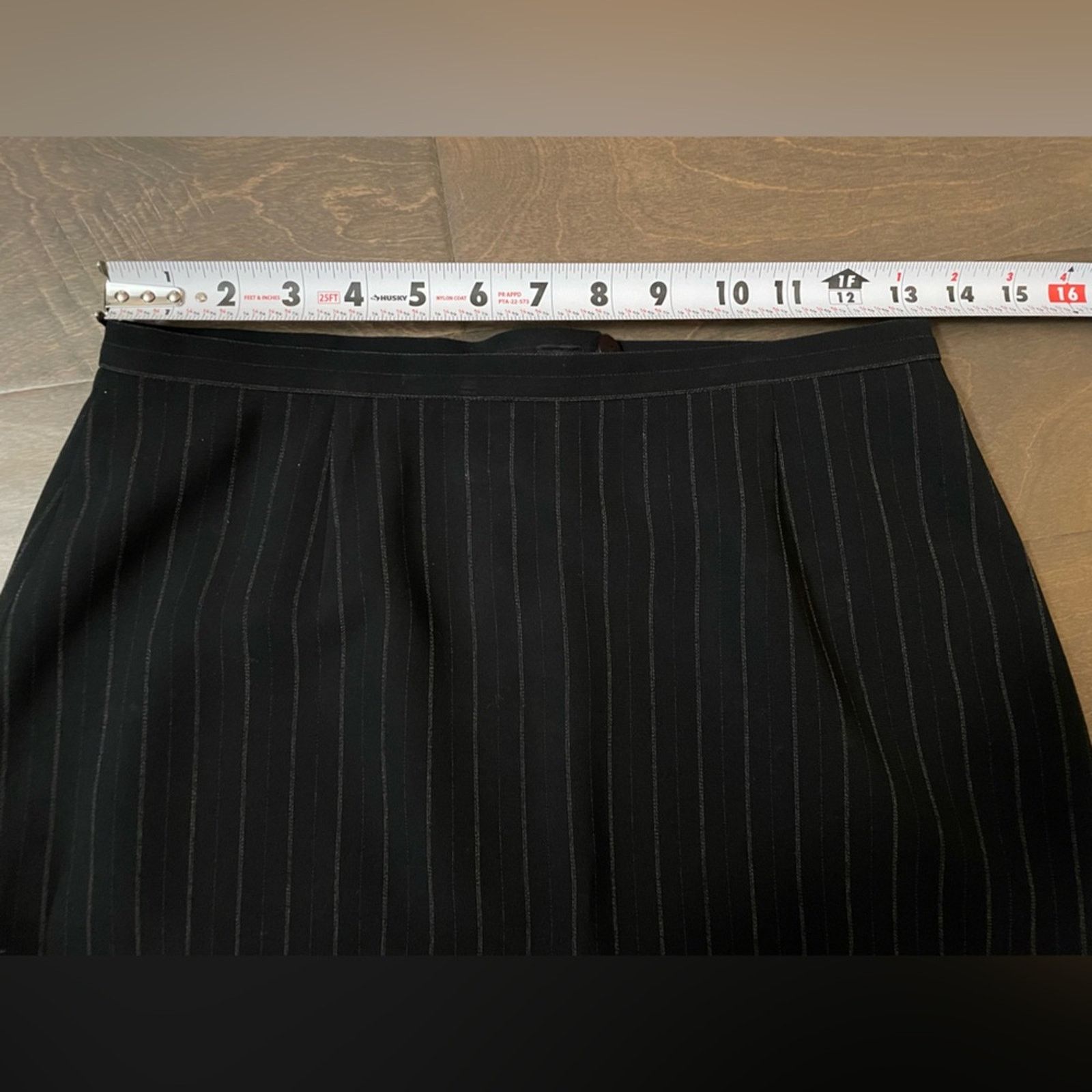Ann Taylor Ann Taylor Black Pinstripe Blazer (2P) Skirt (6P) Suit Set Size ONE SIZE - 12 Thumbnail