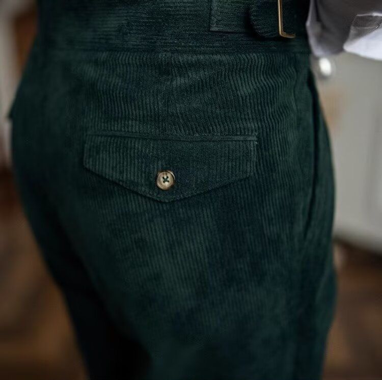 Japanese Brand Italian Style Green Corduroy Naples Suit Pants Size US 33 - 6 Thumbnail