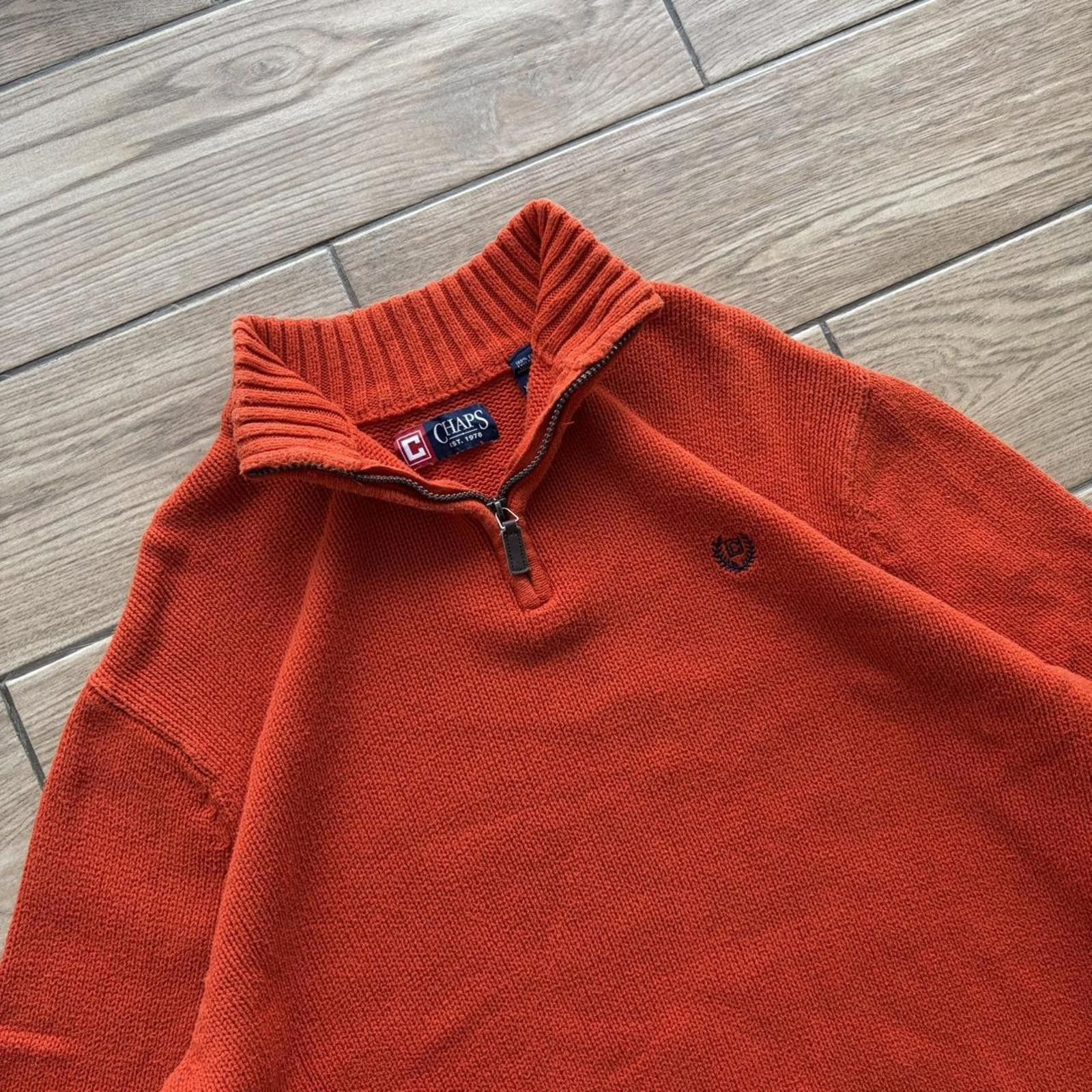 Chaps Vintage Orange Chaps Knit Quarter Zip Sweater Size US XL / EU 56 / 4 - 3 Thumbnail