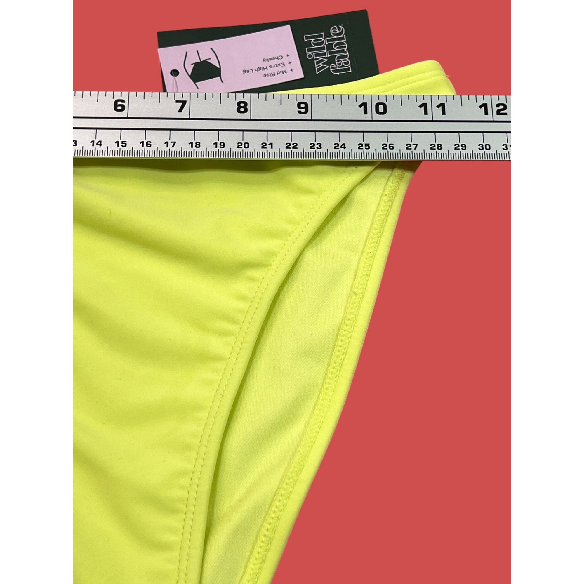 Other Wild Fable -Women's Mid-Waist Extra High Leg Cheeky Bikini B Size ONE SIZE - 5 Thumbnail