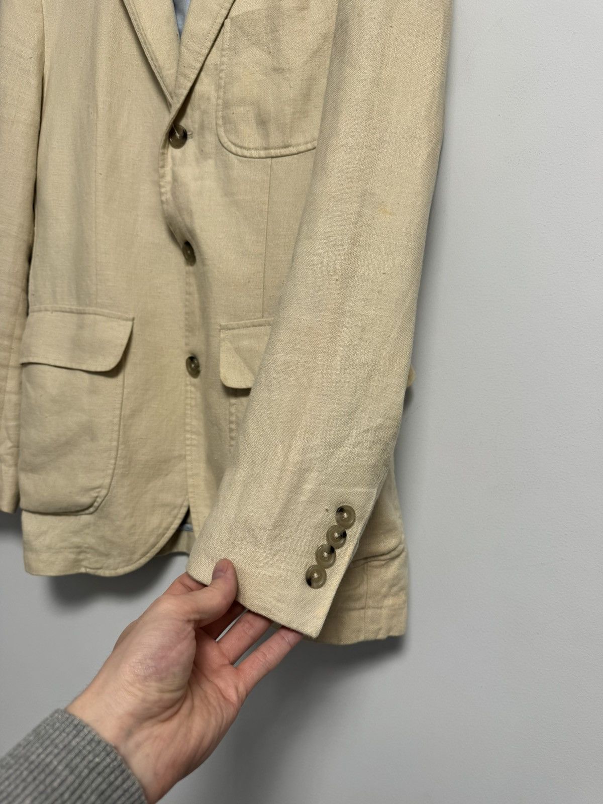 Polo Ralph Lauren Polo Ralph Lauren Blazer Beige Luxury Vintage Size 40R - 9 Thumbnail