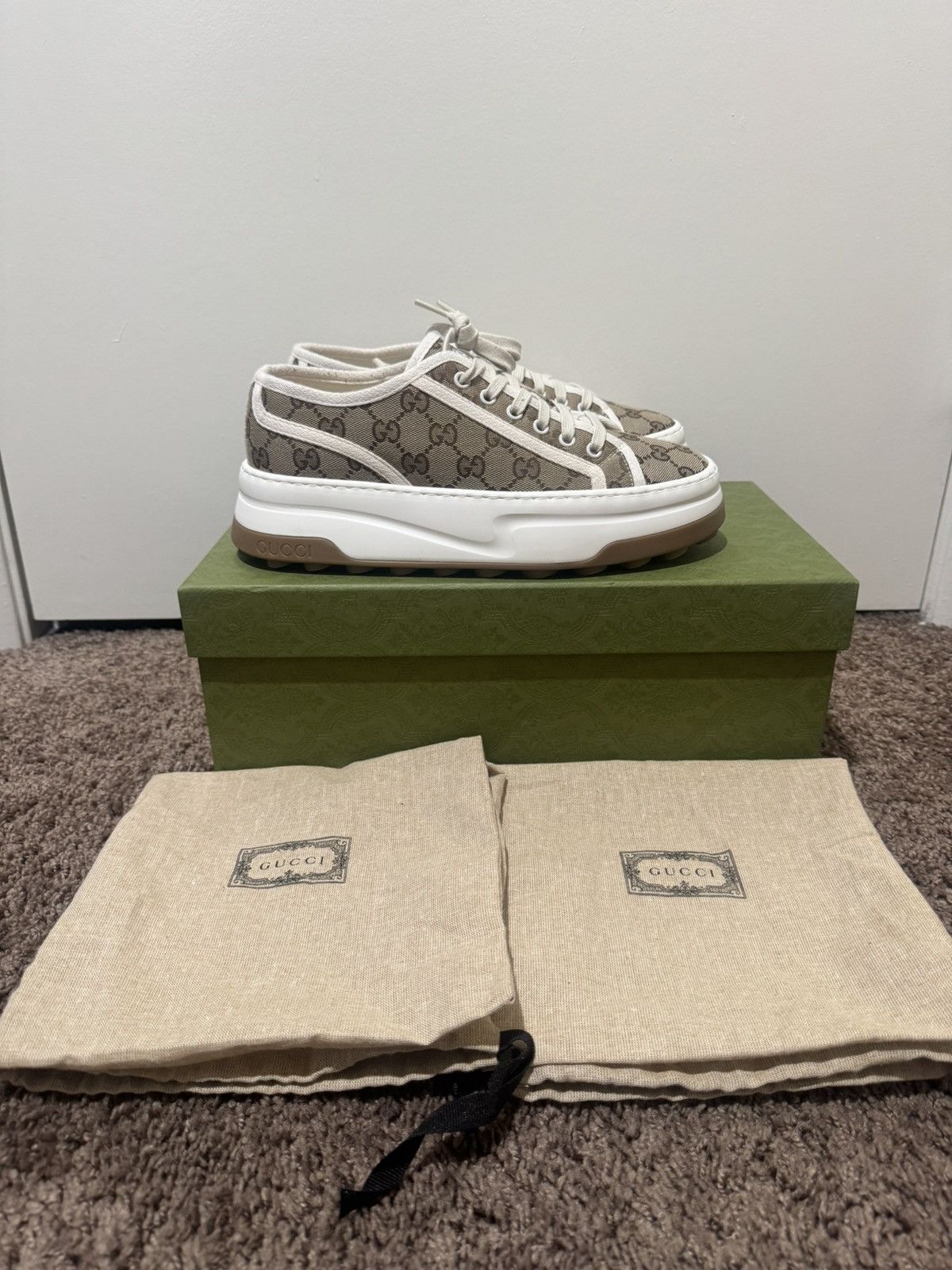 Gucci GG Canvas Low Top Platform Sneakers Size US 9 / IT 39 - 1 Thumbnail