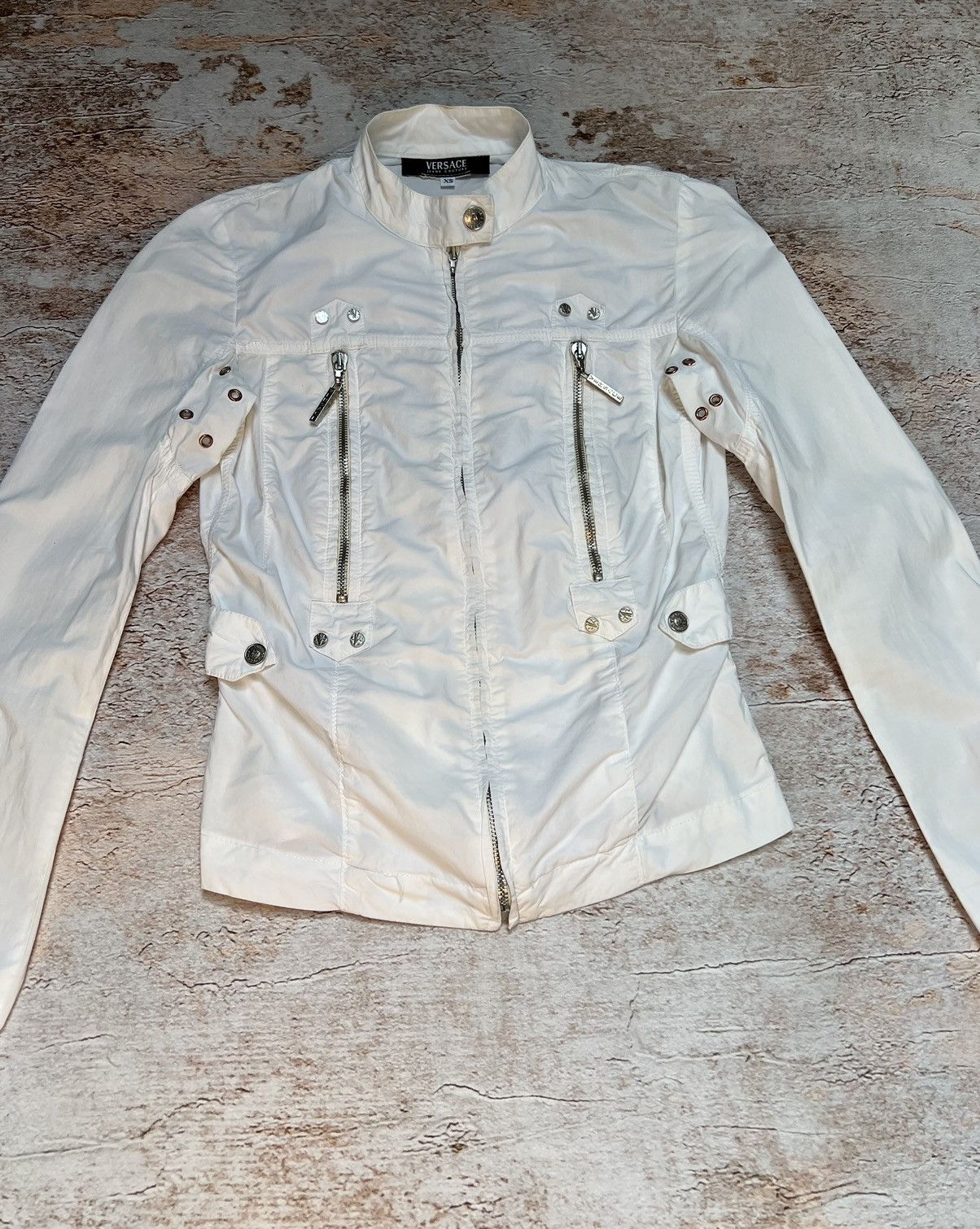 Versace Jeans Couture Versace jeans couture zipped white biker jacket Size XS / US 0-2 / IT 36-38 - 2 Thumbnail