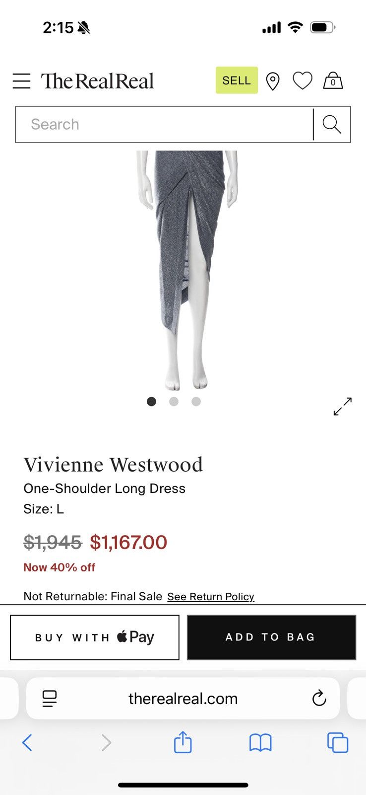 Vivienne Westwood NEW WITH TAGS Vivienne Westwood Gown Silver Size S / US 4 / IT 40 - 2 Thumbnail