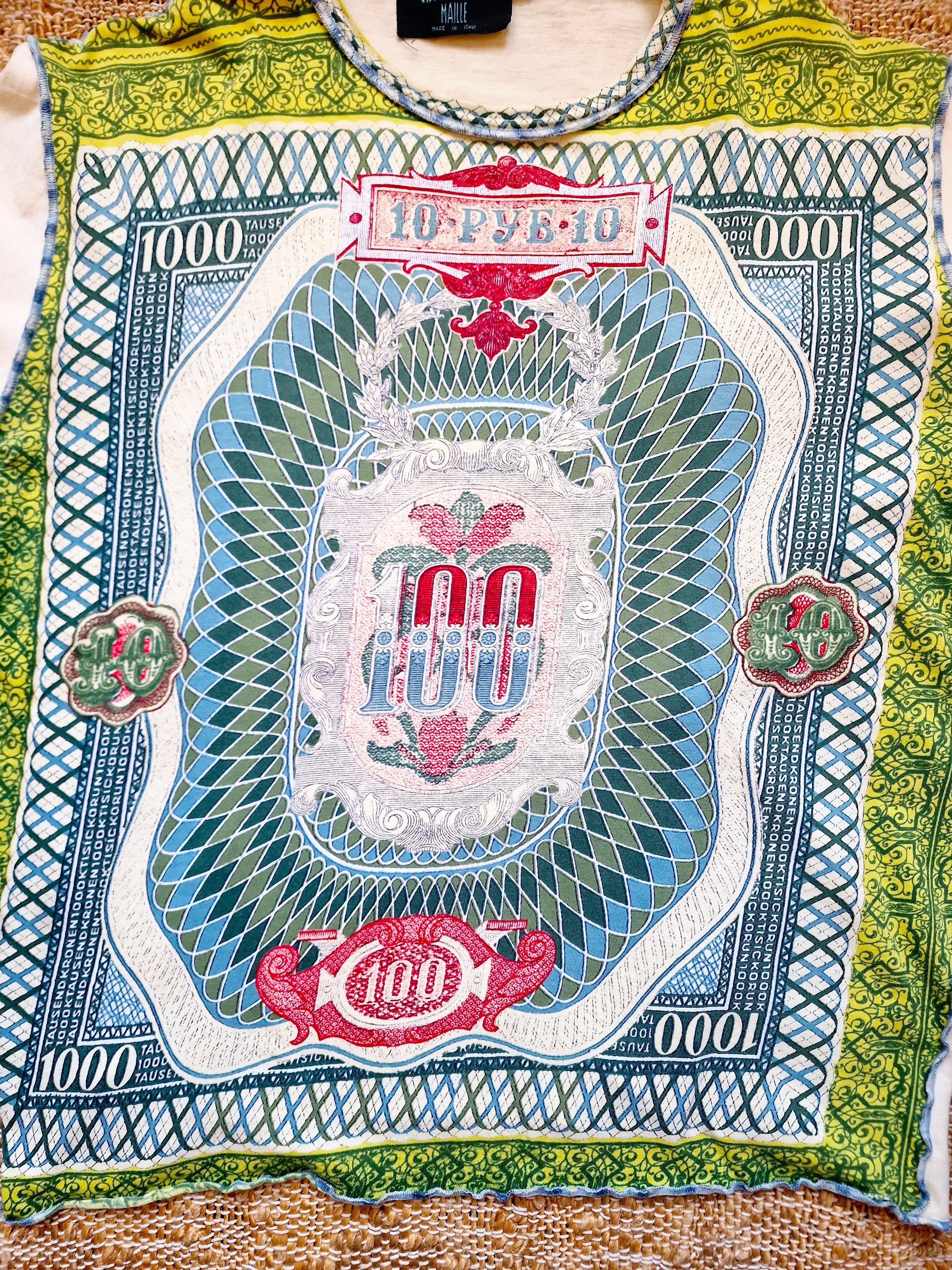 Jean Paul Gaultier Jean Paul Gaultier S/S 1994 Tattoo Banknote T-shirt Top Tee Size US M / EU 48-50 / 2 - 3 Thumbnail