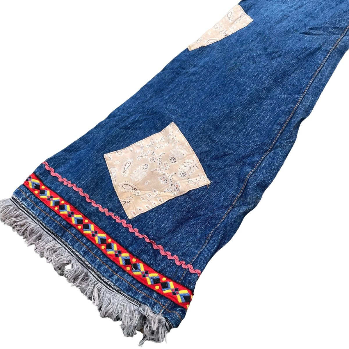 Kapital 🇯🇵 FTS PATCHWORK FLARE DENIM PANTS Size 28" / US 6 / IT 42 - 7 Thumbnail