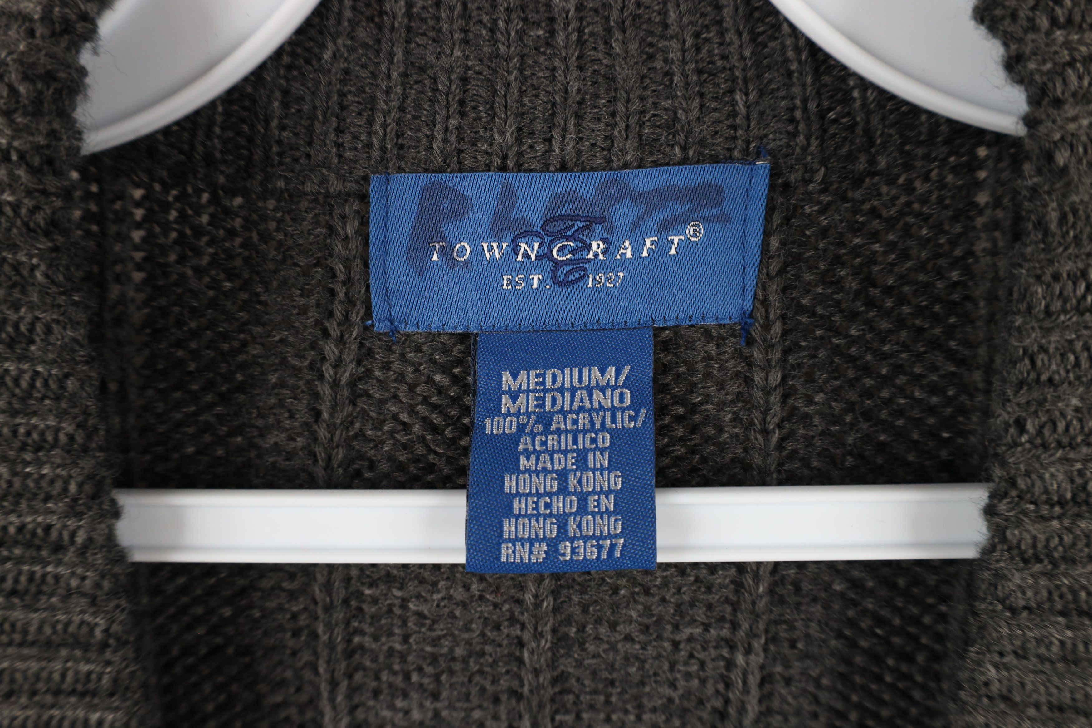 Vintage Vintage 90s Streetwear Cable Knit Cardigan Sweater Vest Gray Size US M / EU 48-50 / 2 - 8 Thumbnail