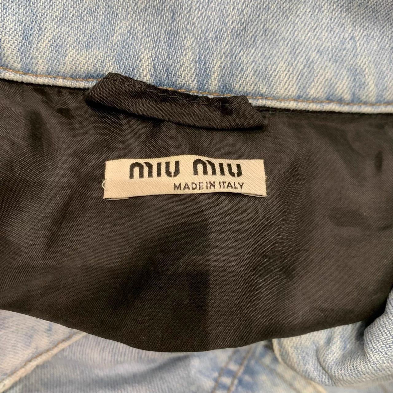 Miu Miu Miu Miu Blue Logo Short Denim Jacket Women's 38 Size XS / US 0-2 / IT 36-38 - 4 Thumbnail