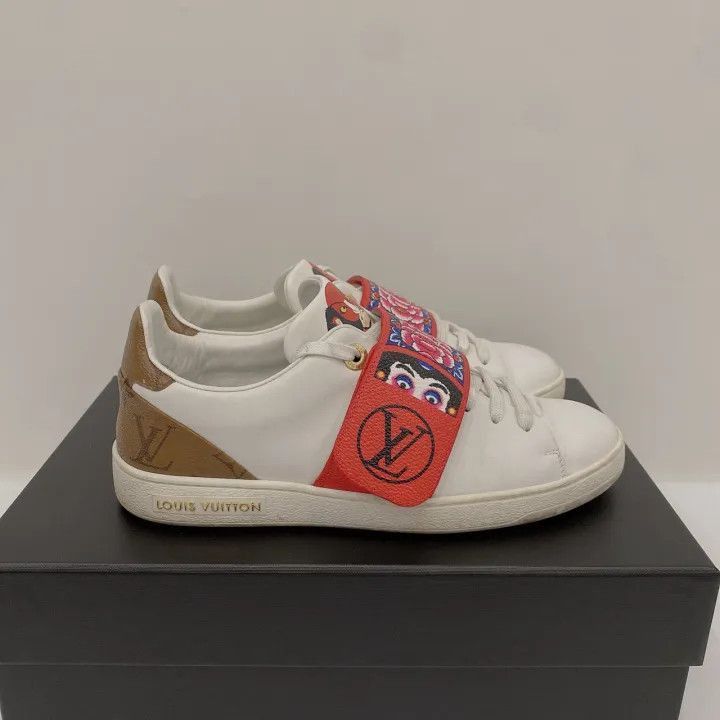Louis Vuitton Louis Vuitton Floral Embellished Sneakers in White and Red Size US 6.5 / EU 39-40 - 5 Thumbnail
