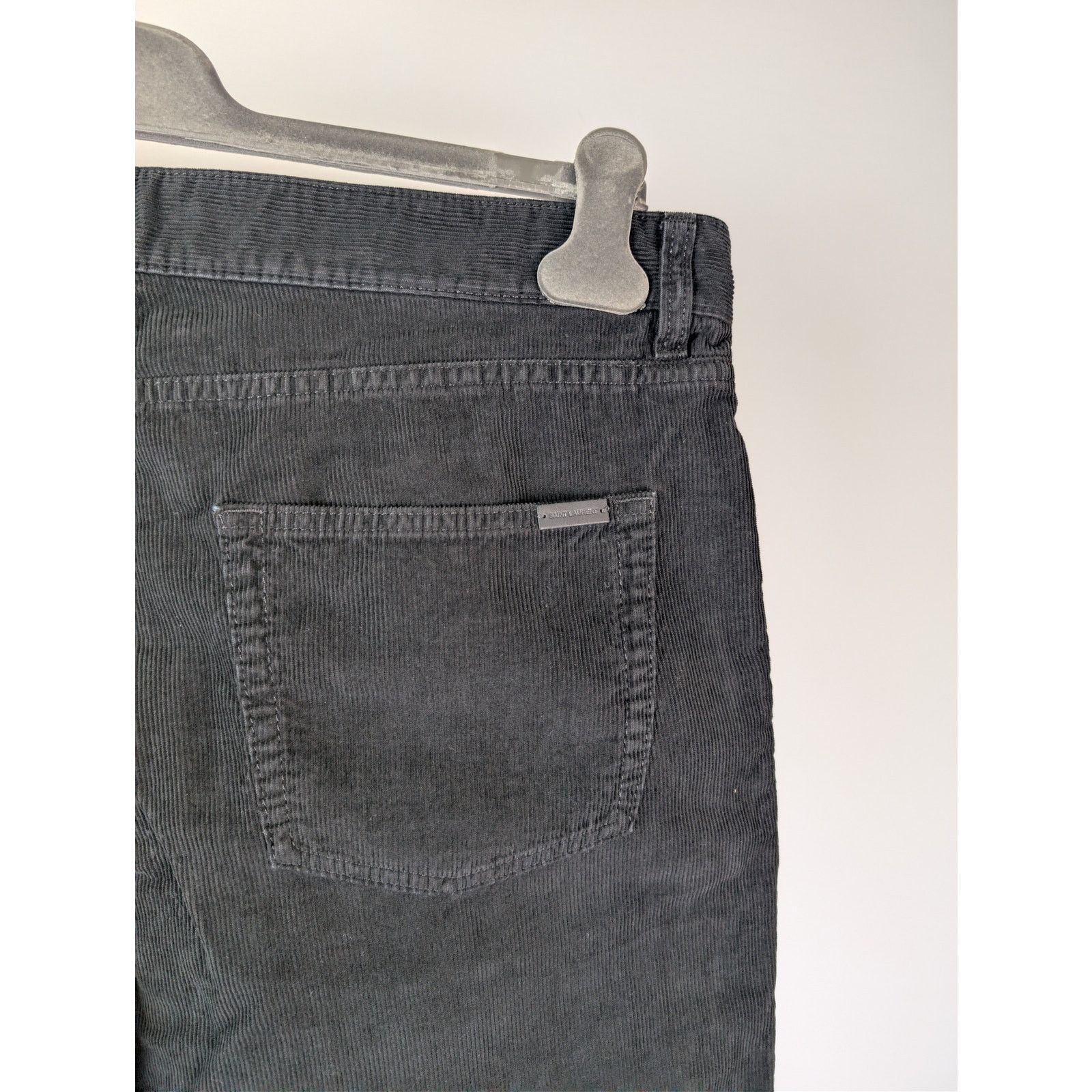 Saint Laurent Paris o1rshd1 Relaxed Straight Corduroy Denim Jeans Spring Black Size US 36 / EU 52 - 14 Thumbnail