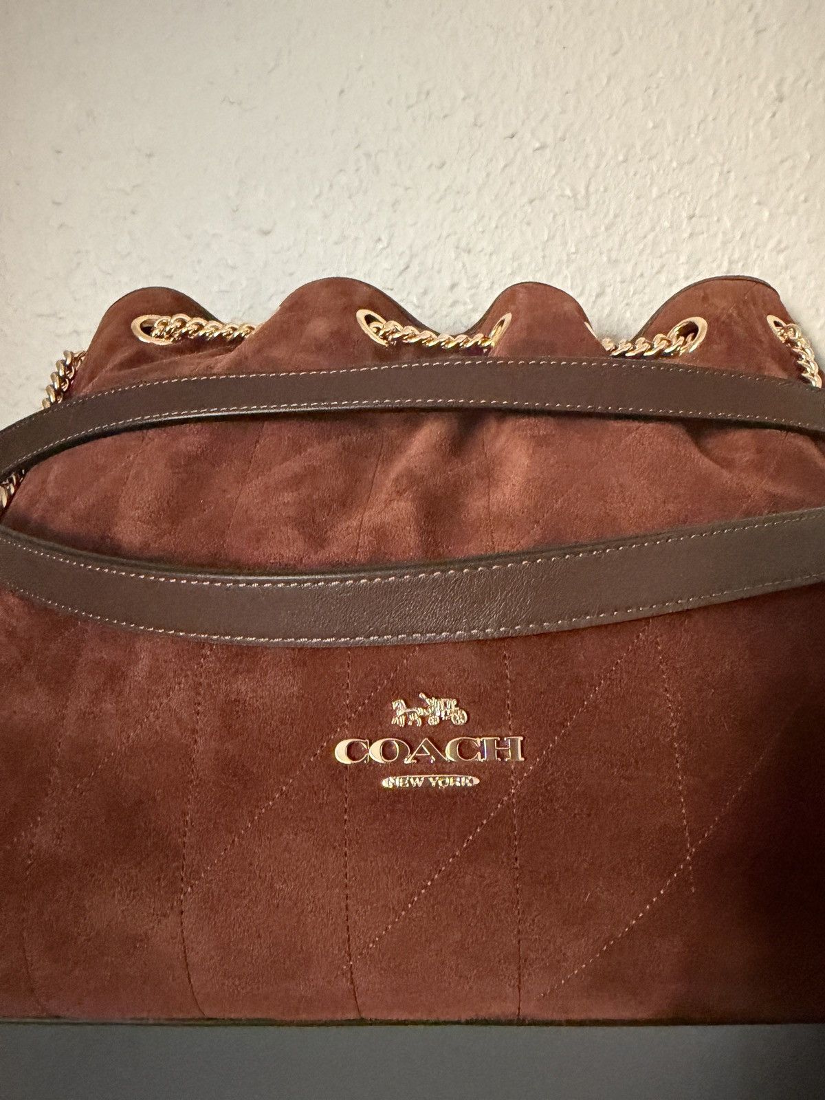 Coach NWT Coach Evelyn Shoulder Bag With Quilting Suede Size ONE SIZE - 17 Thumbnail
