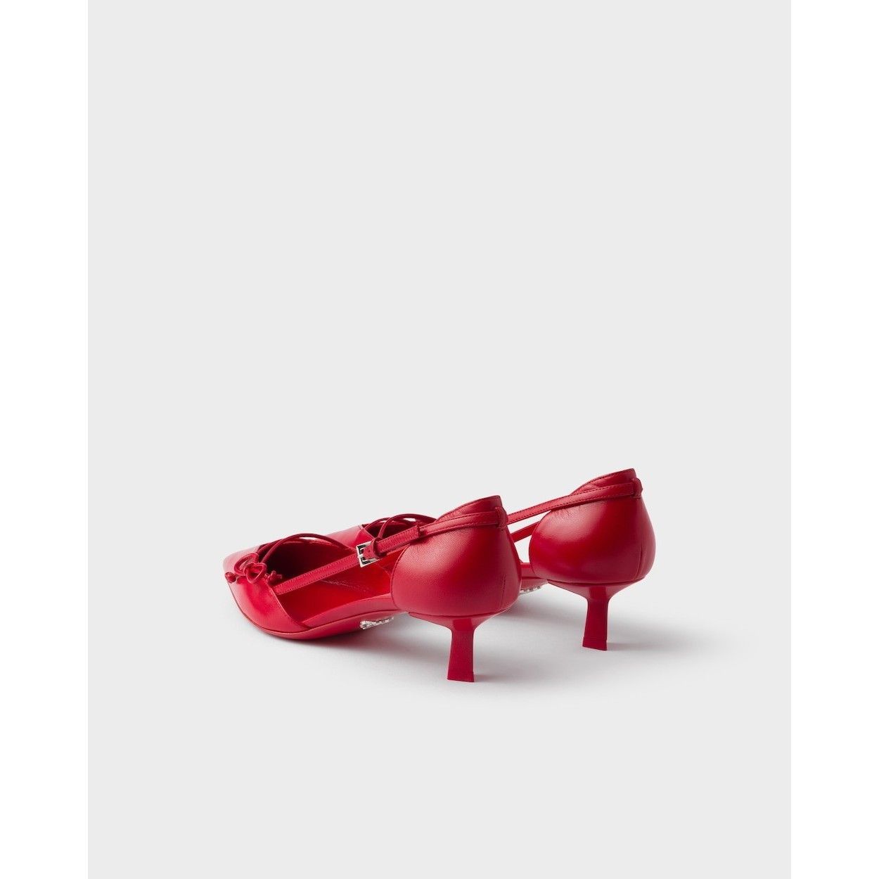 Prada PRADA $1320 Red Open Side Leather Pumps New & Authentic (Wom Size US 7 / IT 37 - 5 Thumbnail