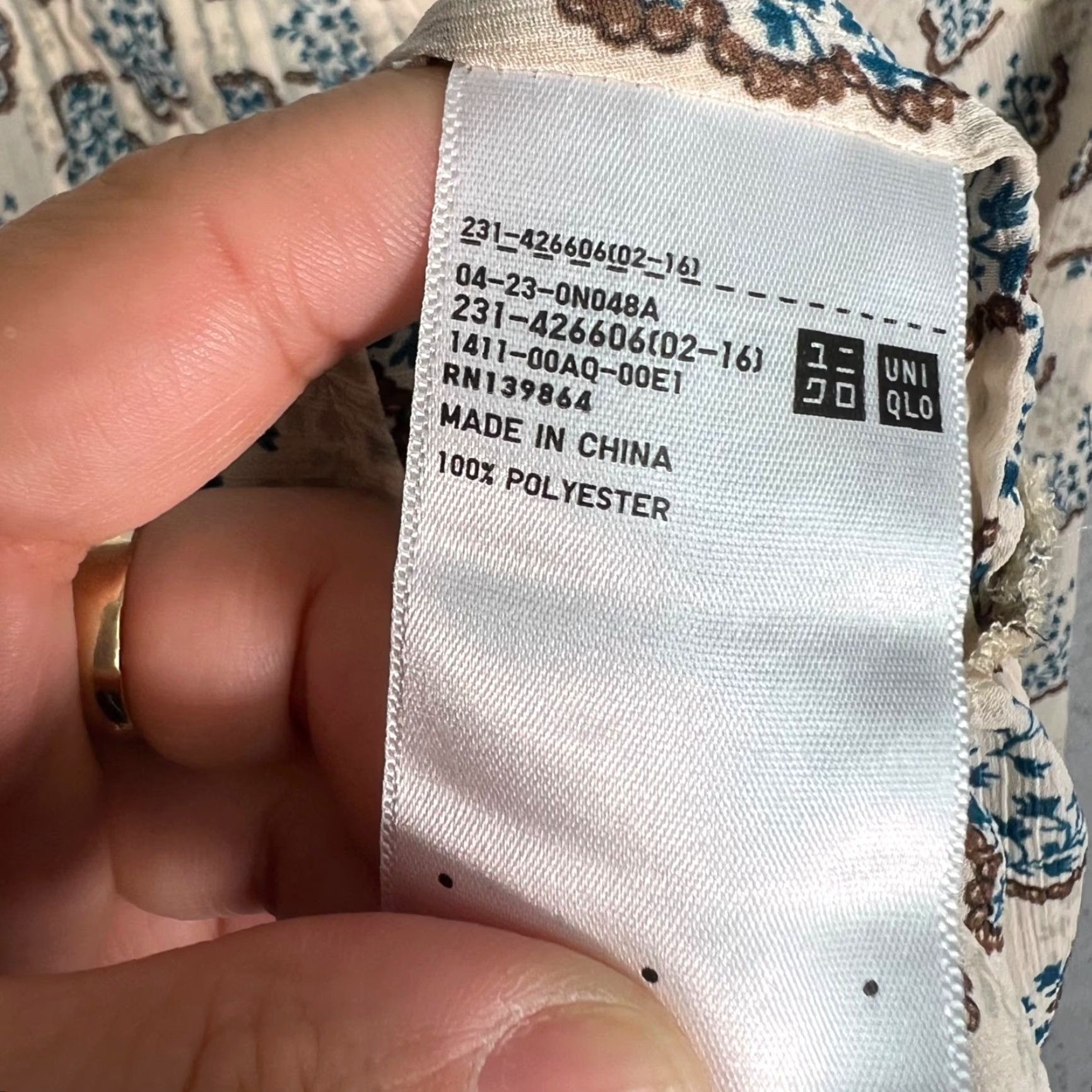 Anna Sui Anna Sui Blouse Womens Small Floral Patterned Pullover Round Neck Be​ige Blue Ruffle Hem Casual Summer Spring Fall Polyester Cotton Size S / US 4 / IT 40 - 5 Thumbnail
