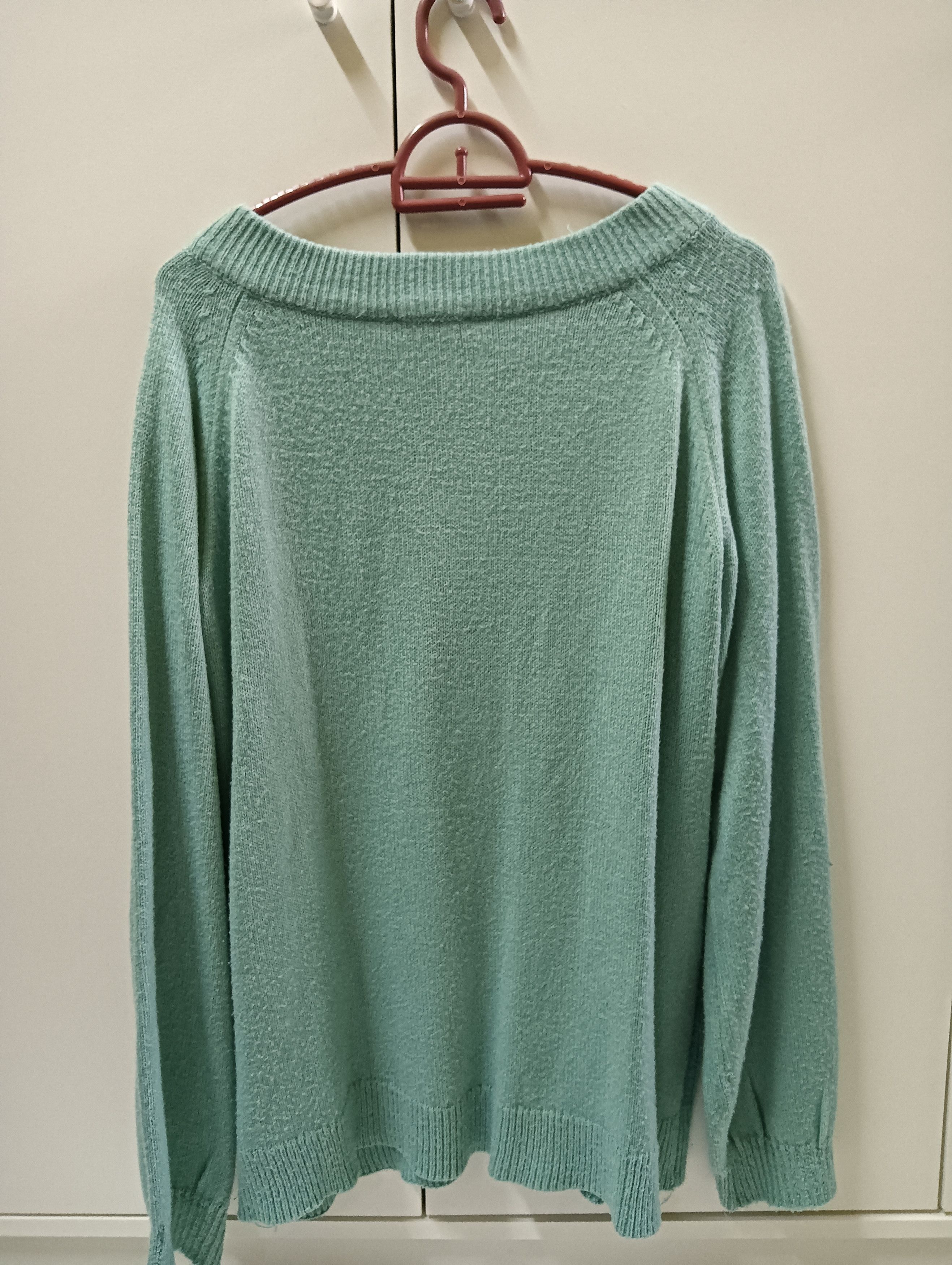 The Unbranded Brand Vintage Mint Green V-Neck Knit Sweater – PDI – Size L Size L / US 10 / IT 46 - 3 Thumbnail