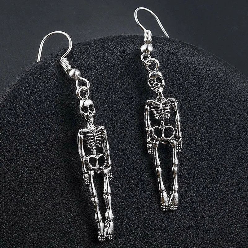 Jewelry Vintage Skeleton Skull Earrings Size ONE SIZE - 1 Thumbnail