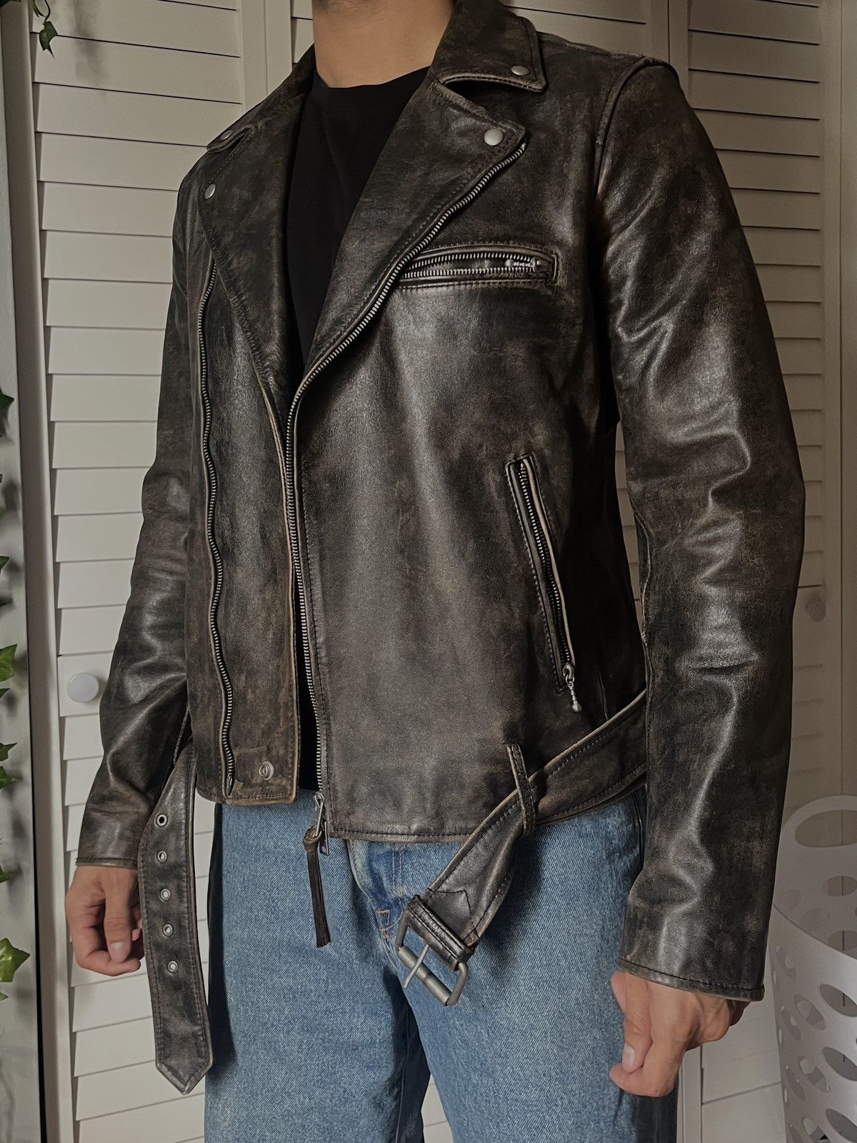 Allsaints All Saints Hank Leather biker jacket Size US M / EU 48-50 / 2 - 1 Thumbnail
