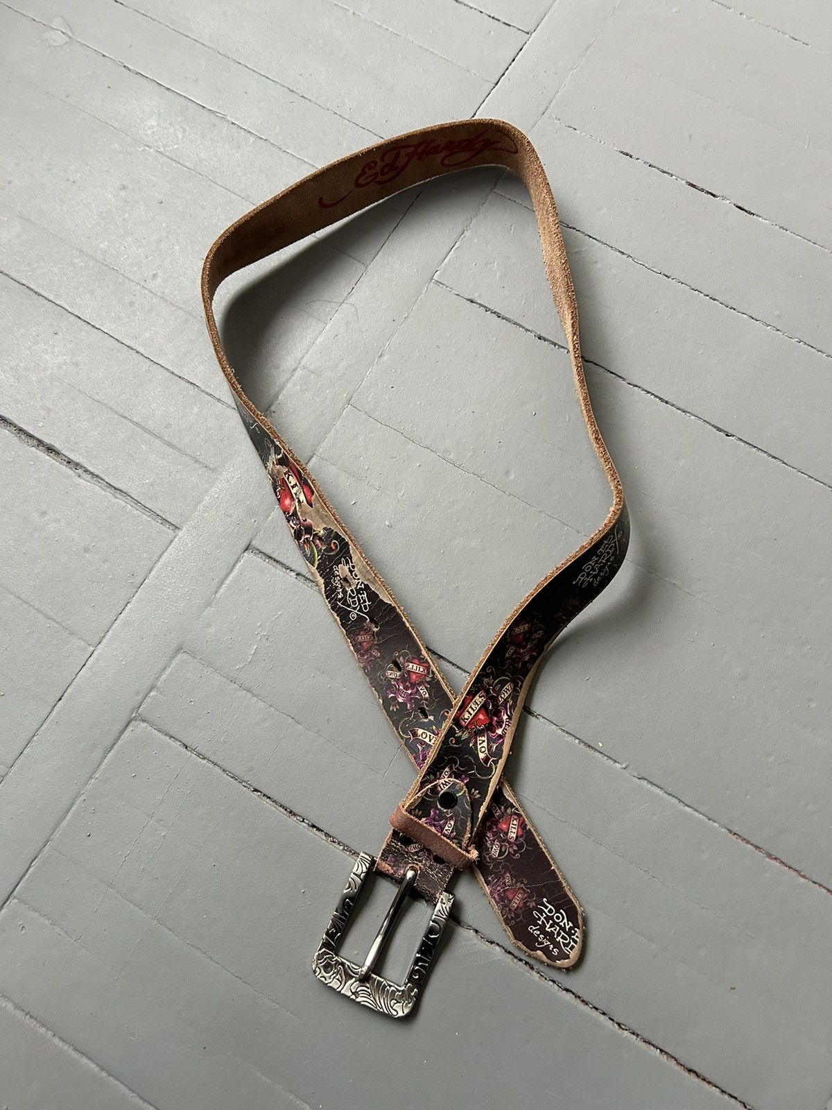 Christian Audigier Ed Hardy by Cristian Audigier tiger leather belt vintage Size ONE SIZE - 4 Thumbnail