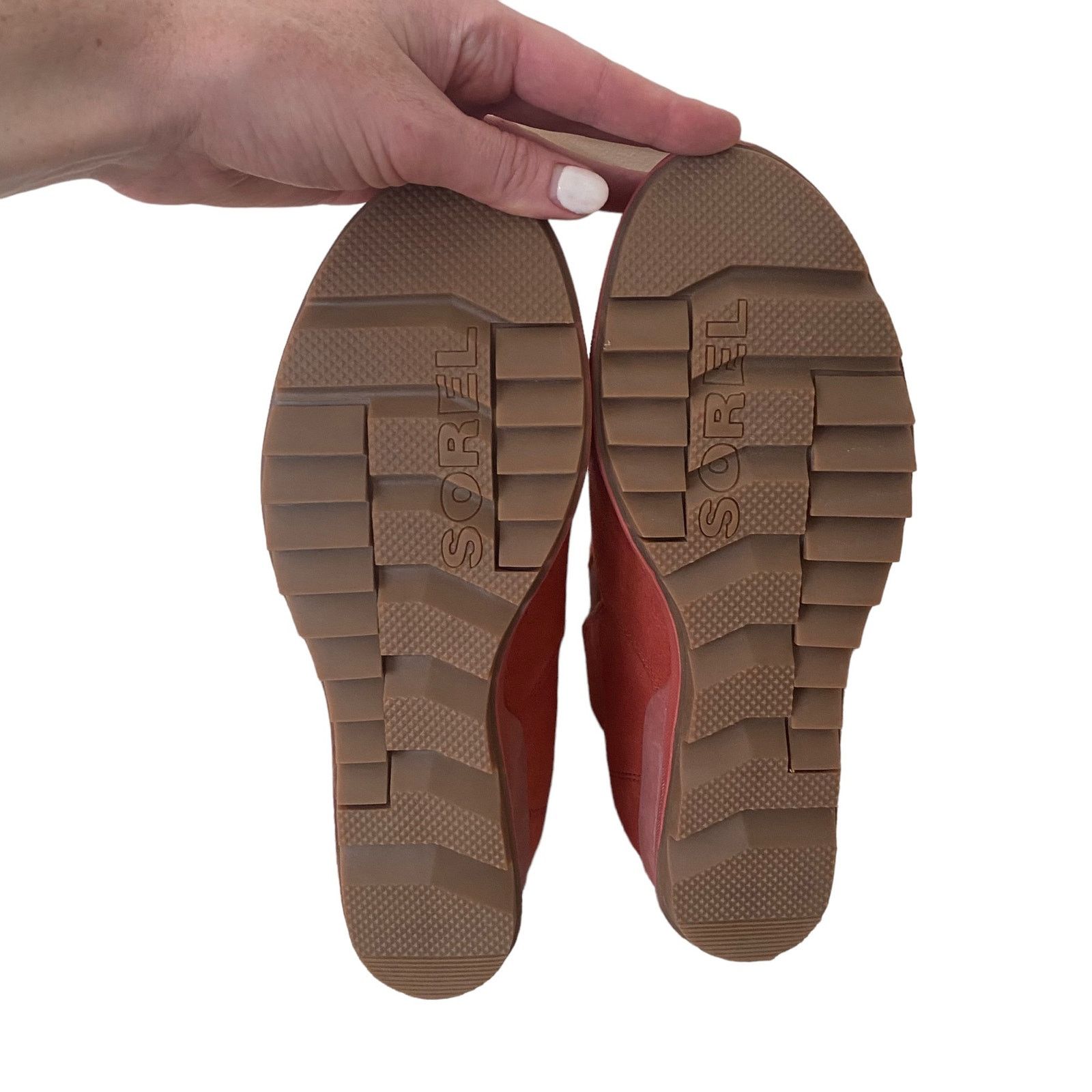 SOREL SOREL Suede Leather Evie Pull On Wedge Ankle Bootie WARP RED Size US 9.5 / IT 39.5 - 2 Thumbnail
