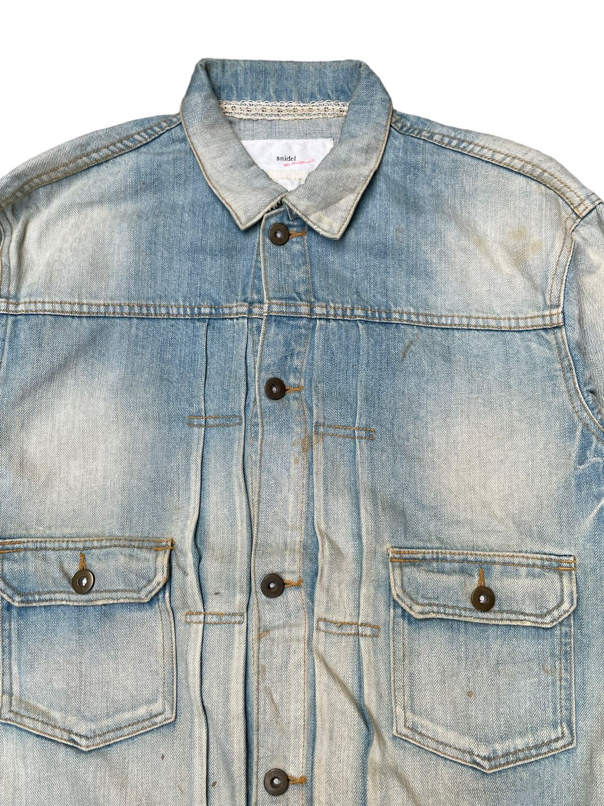Designer Snidel Type II Faded Denim Jacket Size M / US 6-8 / IT 42-44 - 3 Thumbnail