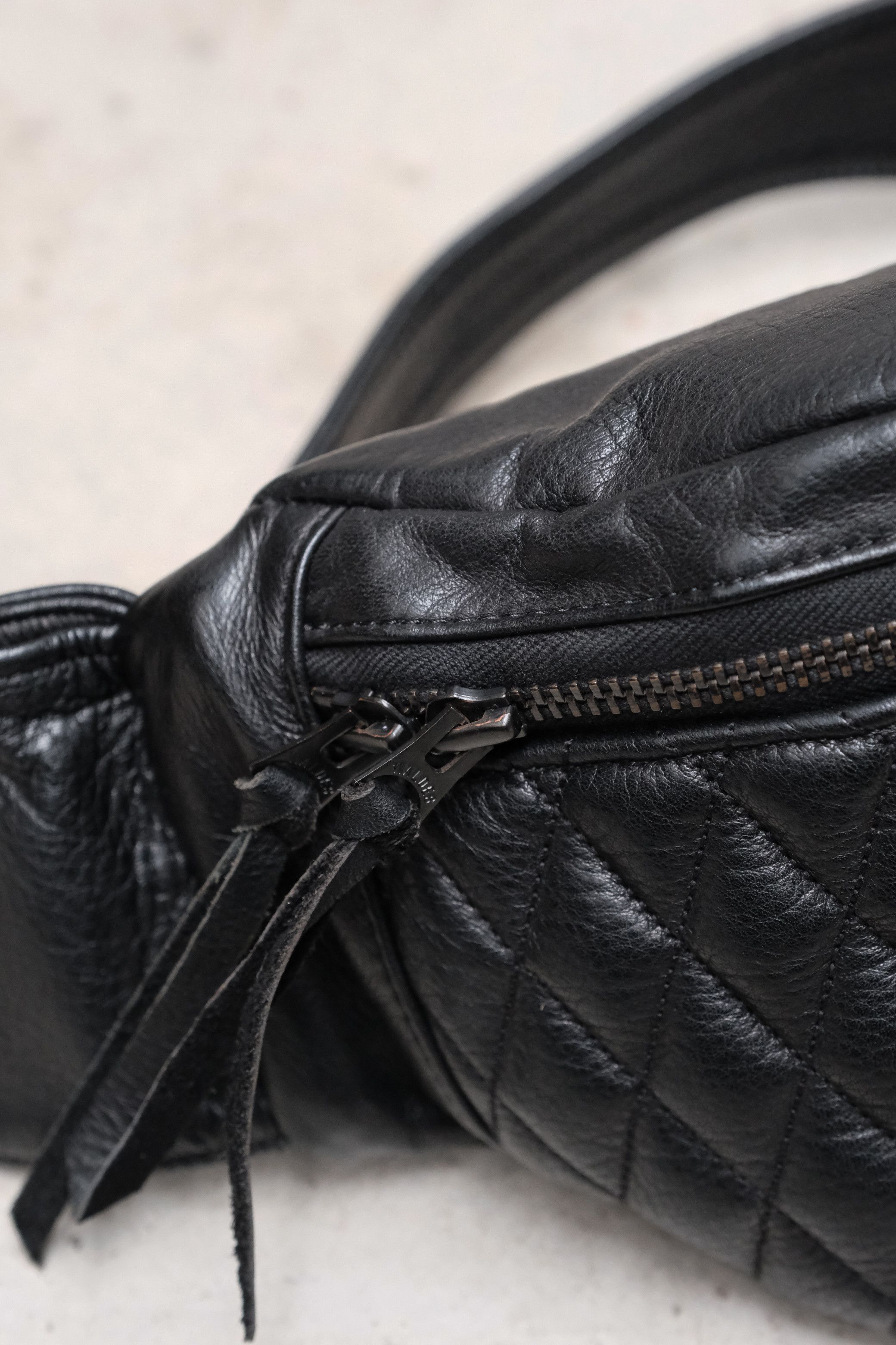 RUDE GALLERY RUDE GALLERY BLACK REBEL OUTSIDERS LEATHER WAIST BAG Size ONE SIZE - 7 Thumbnail
