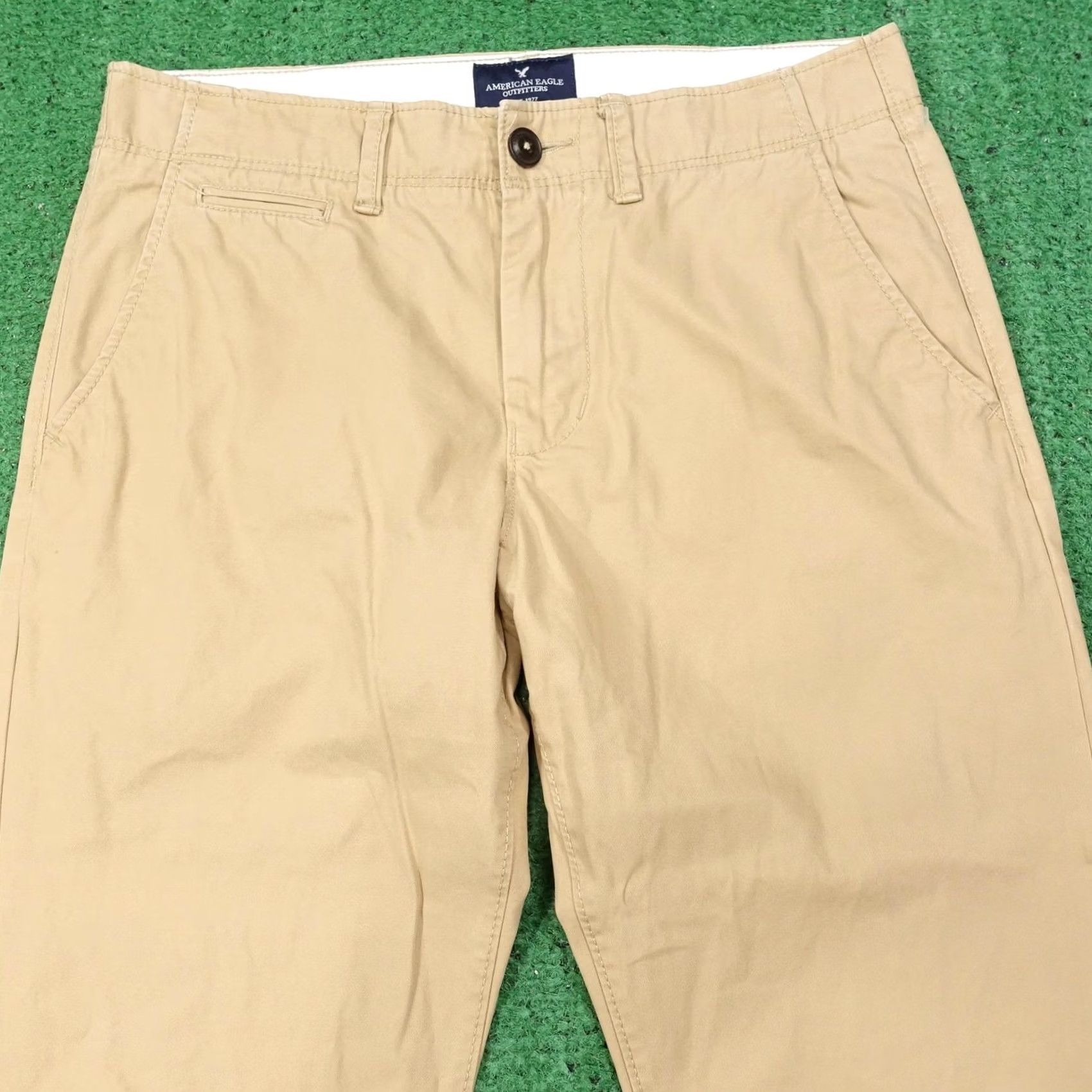 American Eagle Outfitters American Eagle Outfitters Chino Pants Mens 32x32 Original Straight Beige 5-Pocket Logo Casual Business Mens Size US 32 / EU 48 - 2 Thumbnail
