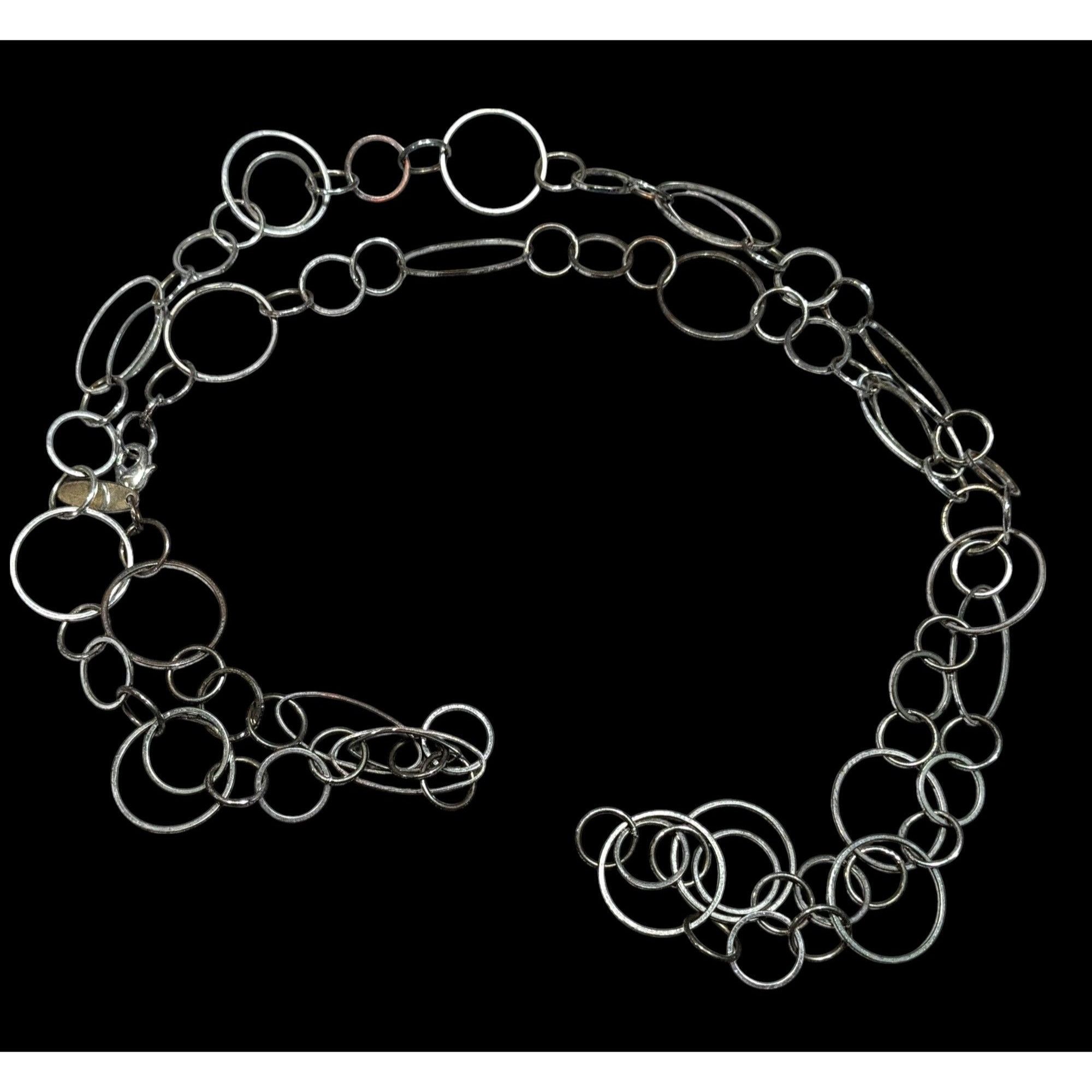 Other New York & Company Silver Tone Open Ring Chain Necklace Size ONE SIZE - 1 Thumbnail