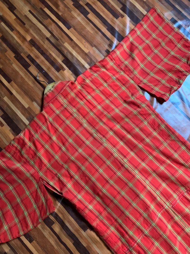 Vintage P6 Weaved Wool Hitoe Kimono Japan Traditional Dress orange Size US XL / EU 56 / 4 - 6 Thumbnail